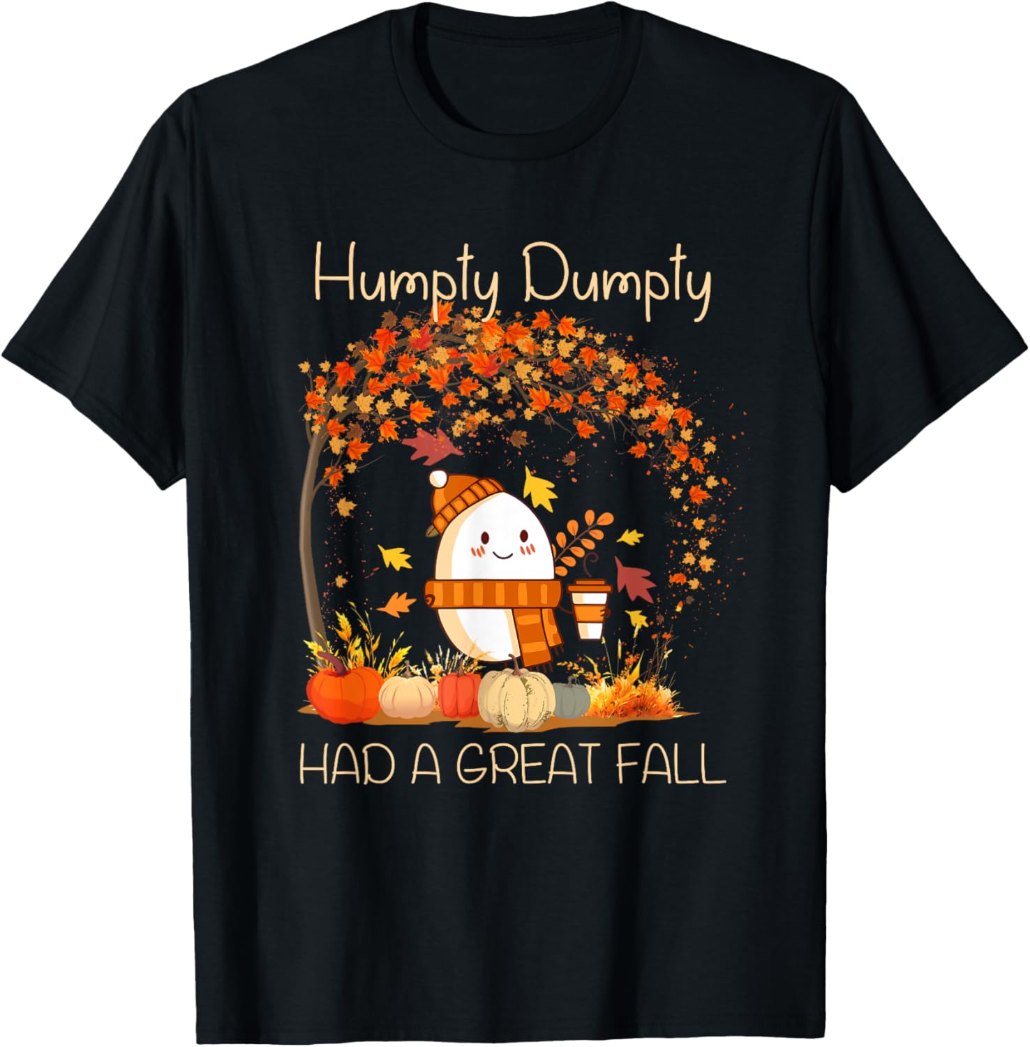 Humpty Dumpty Fall T-Shirt for Thanksgiving and Halloween Fun - 1