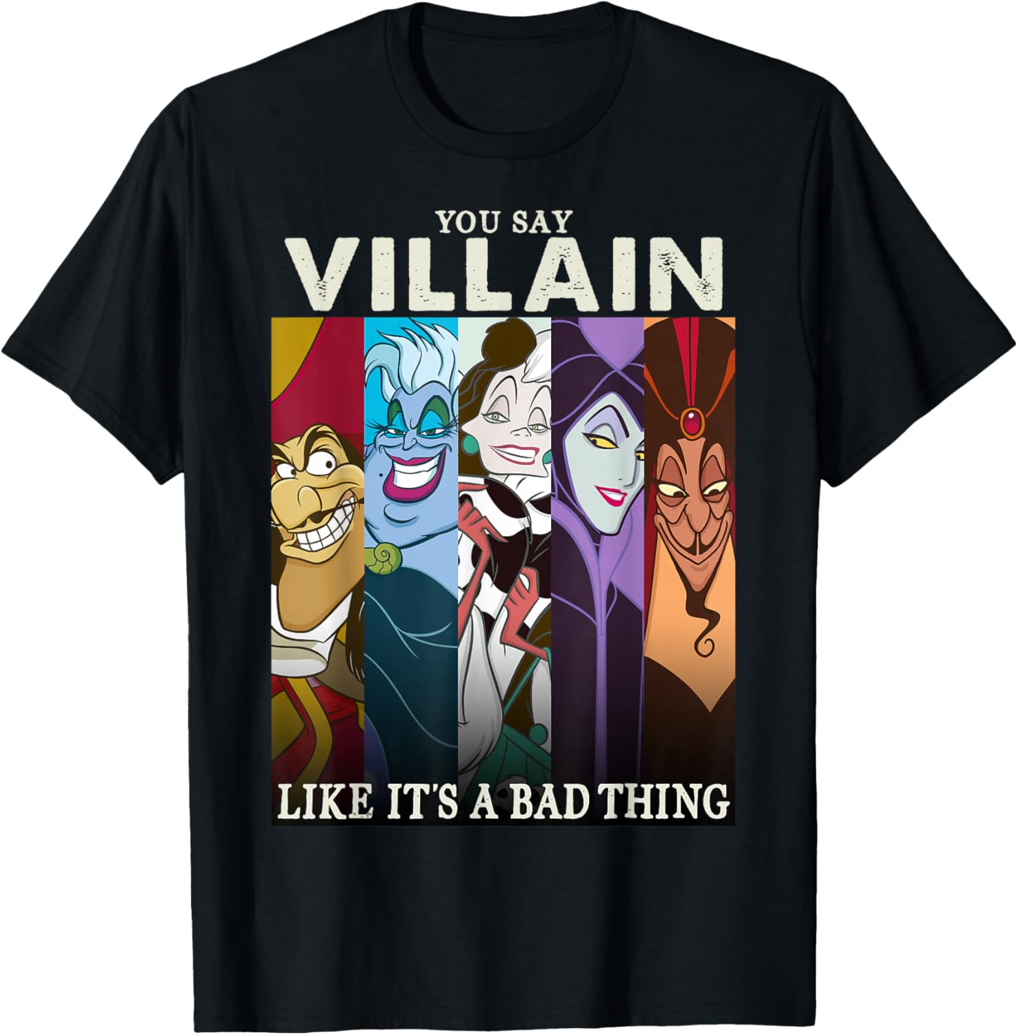 Funny Disney Villains Colorful Graphic T-Shirt for Fans and Collectors - 1