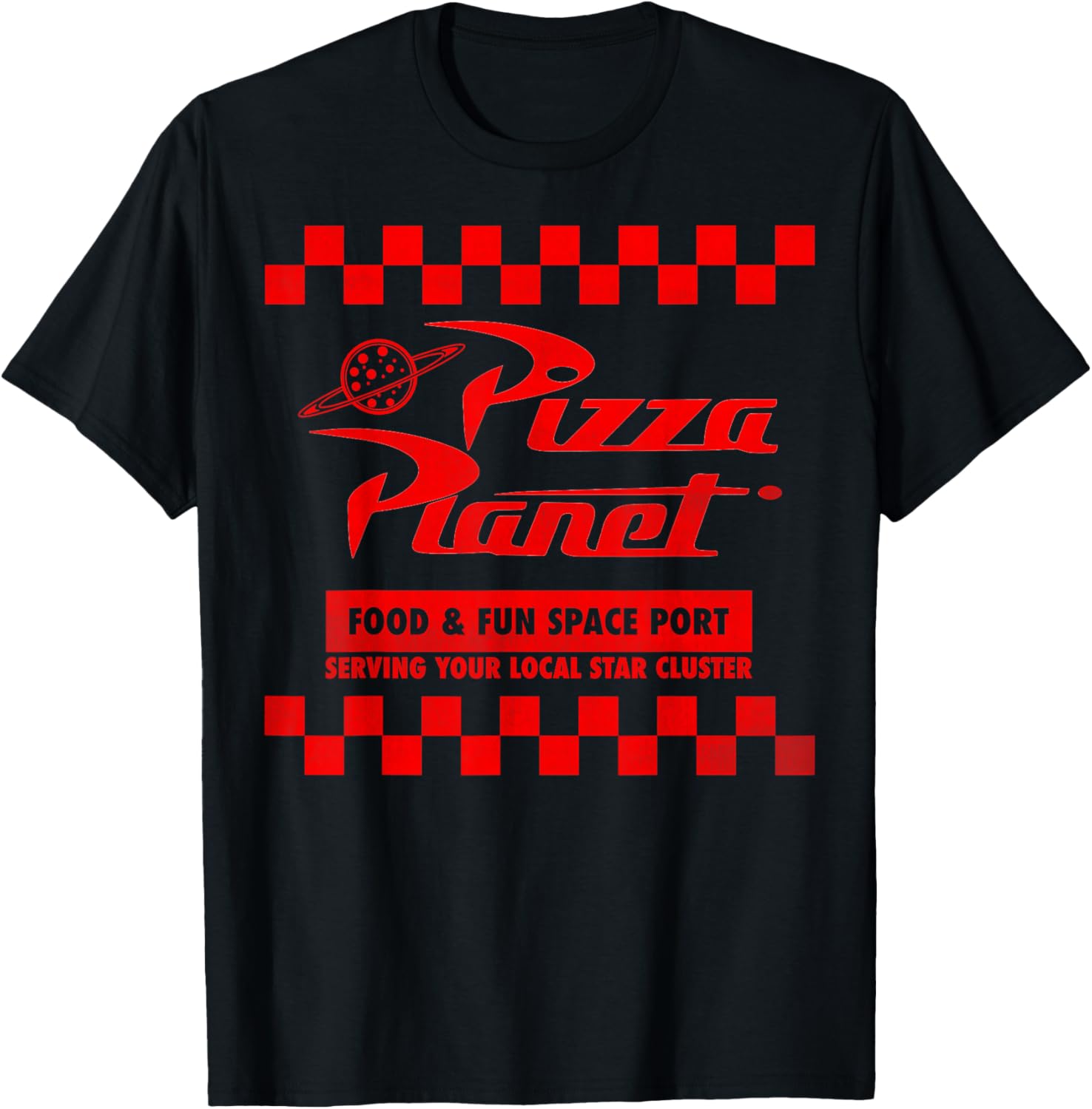Disney Pixar Toy Story Pizza Planet Checkered Logo T-Shirt for Kids - 7