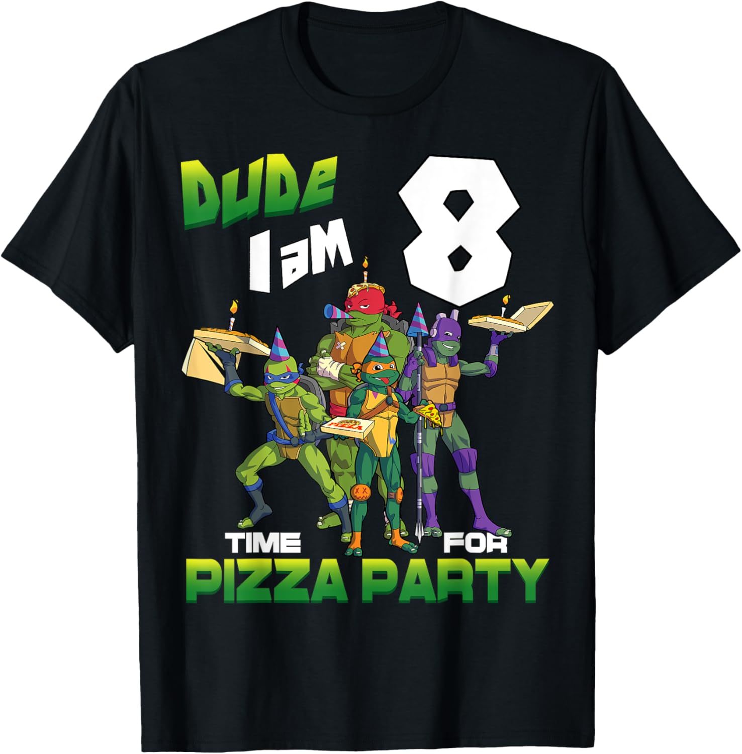 Mademark Teenage Mutant Ninja Turtles Pizza Party T-Shirt for Kids - 11