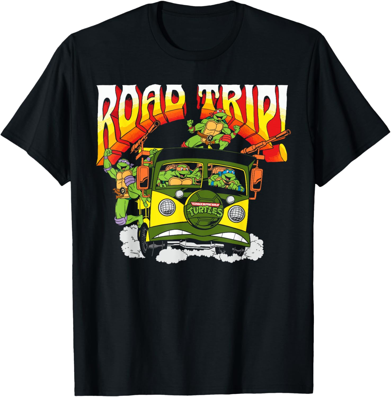 Mademark Teenage Mutant Ninja Turtles Retro Road Trip Party Wagon T-Shirt - 4