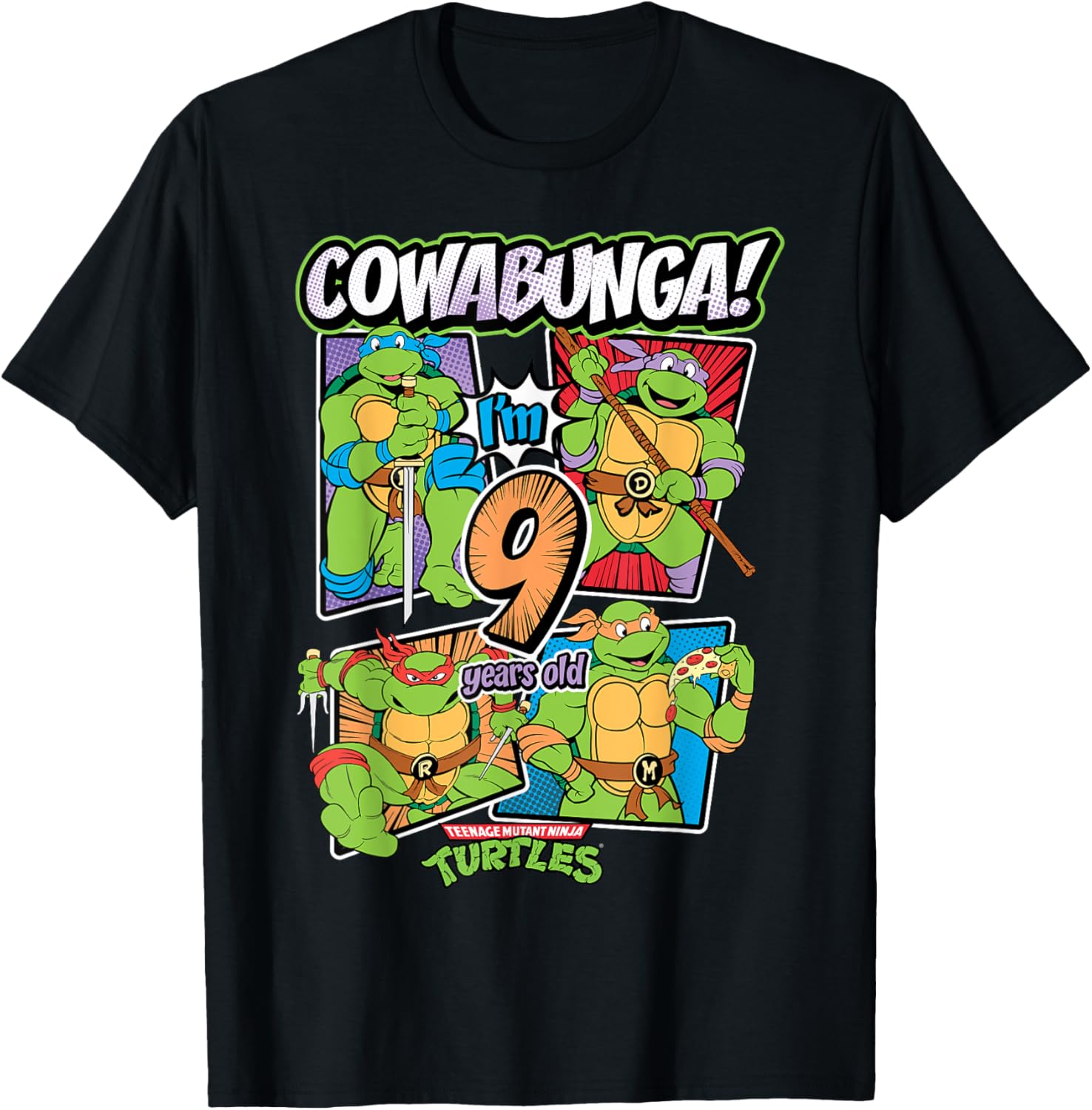 Mademark Teenage Mutant Ninja Turtles Cowabunga 9th Birthday T-Shirt - 8