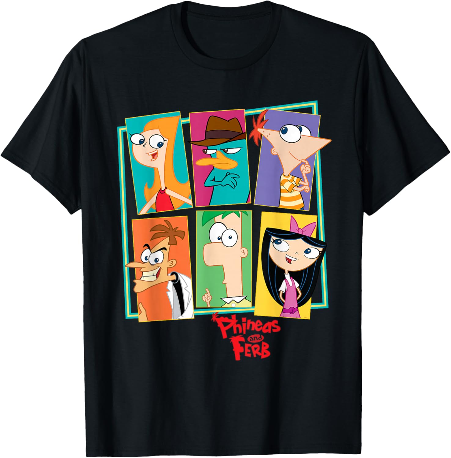 Phineas and Ferb Character Collage T-Shirt for Fun Disney Fans - 8