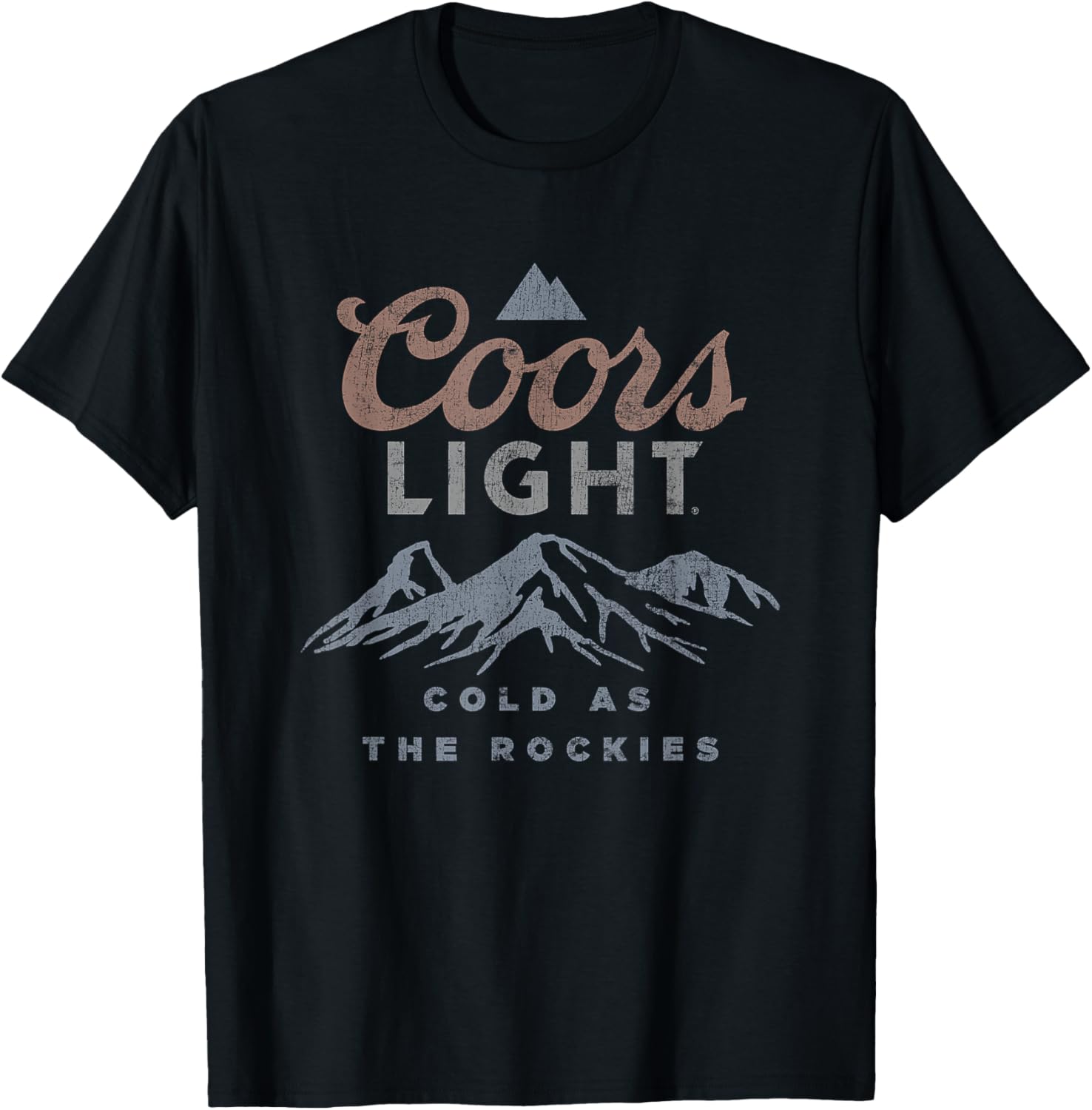 Coors Light Vintage Beer Label T-Shirt Cold As The Rockies Design - 3