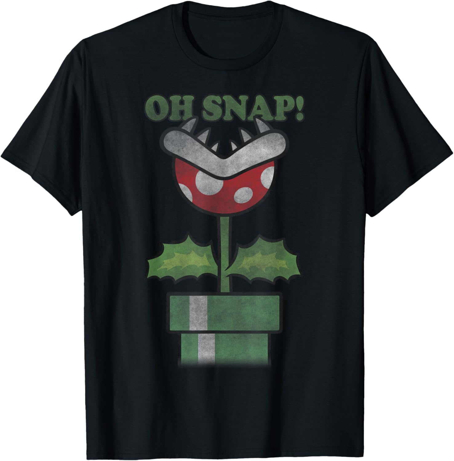 Vintage Nintendo Super Mario Piranha Plant Oh Snap T-Shirt for Gamers - 4