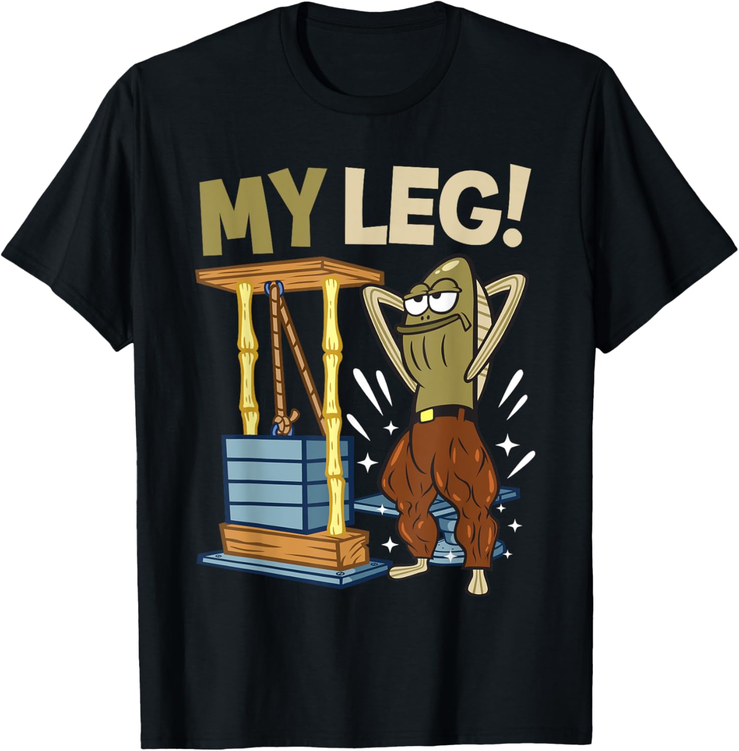 Mademark x SpongeBob My Leg Bodybuilding Funny T-Shirt for Leg Day - 2