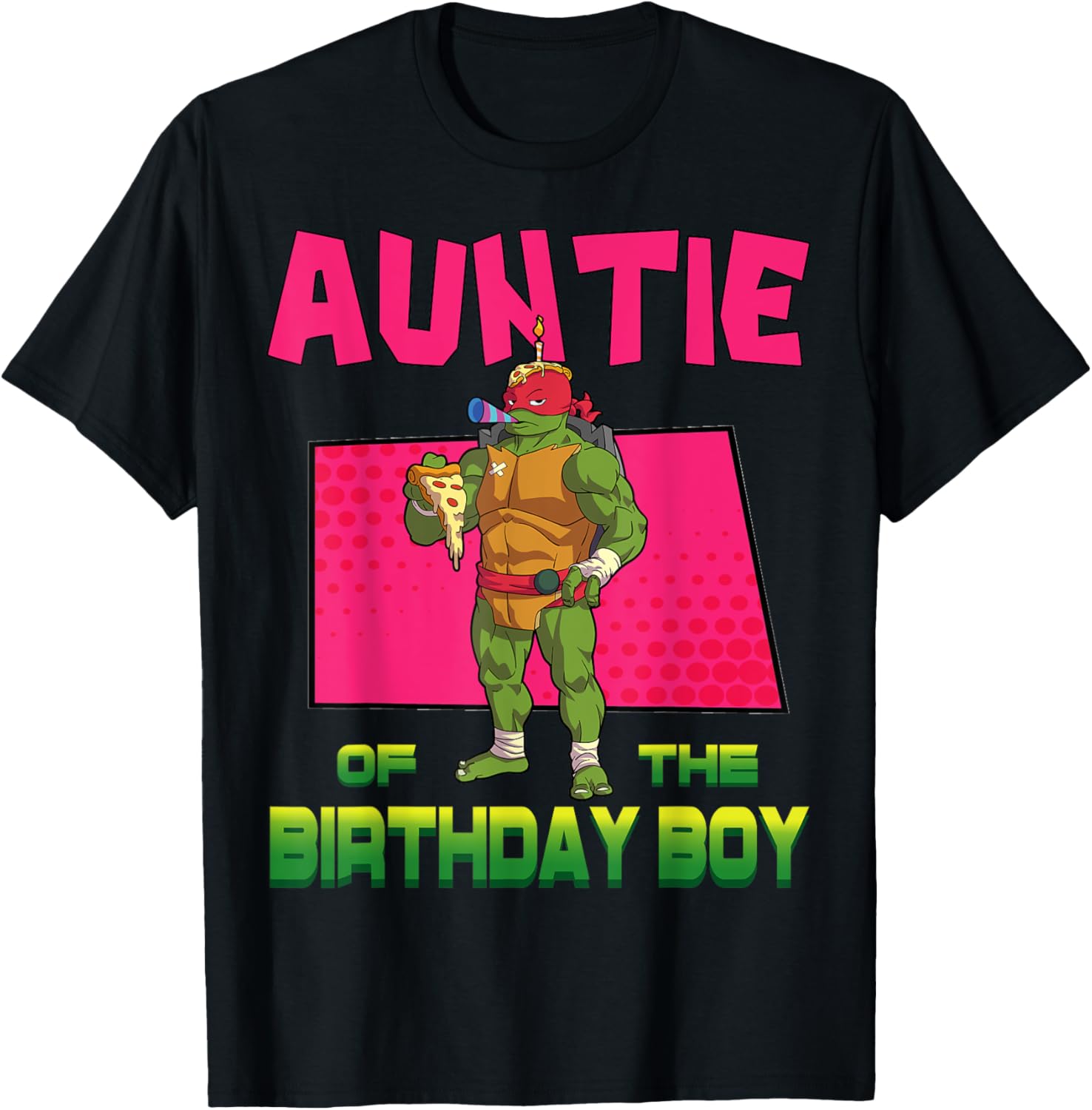 Mademark TMNT Raphael Pizza Party T-Shirt for Birthday Celebration - 2