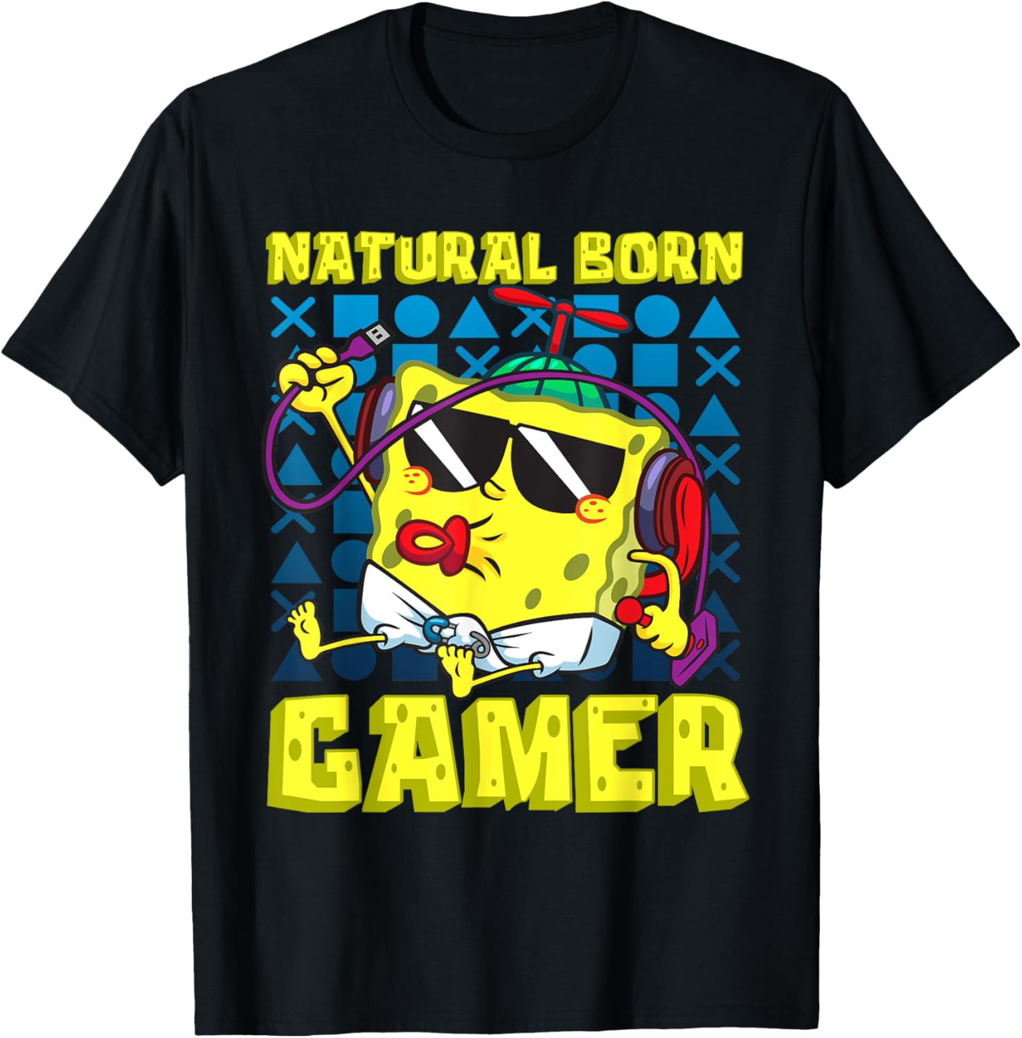 Mademark SpongeBob Gaming T-Shirt for Natural Born Gamers Fun Apparel - 1