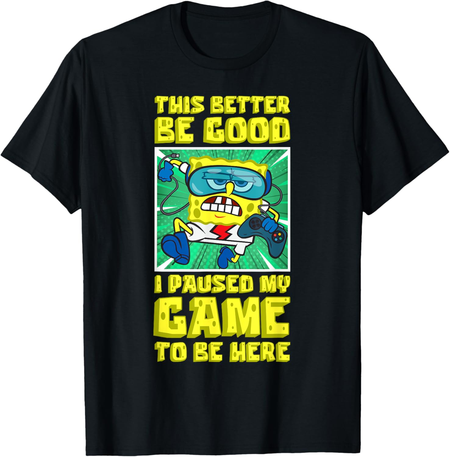 Mademark SpongeBob SquarePants Gamer Running T-Shirt for Fun Style - 3