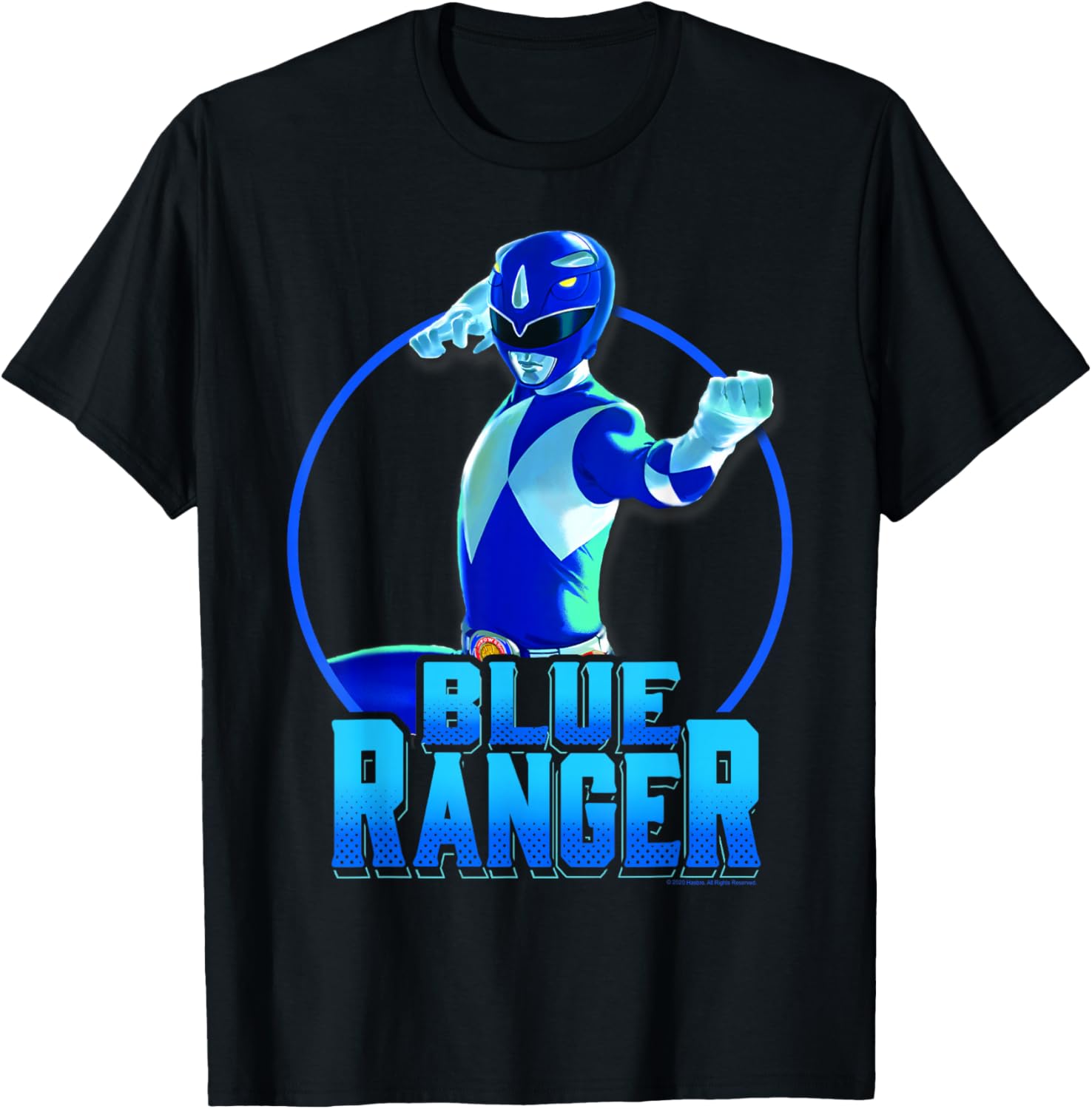 Power Rangers Blue Ranger Karate Action Circle T-Shirt for Fans - 1