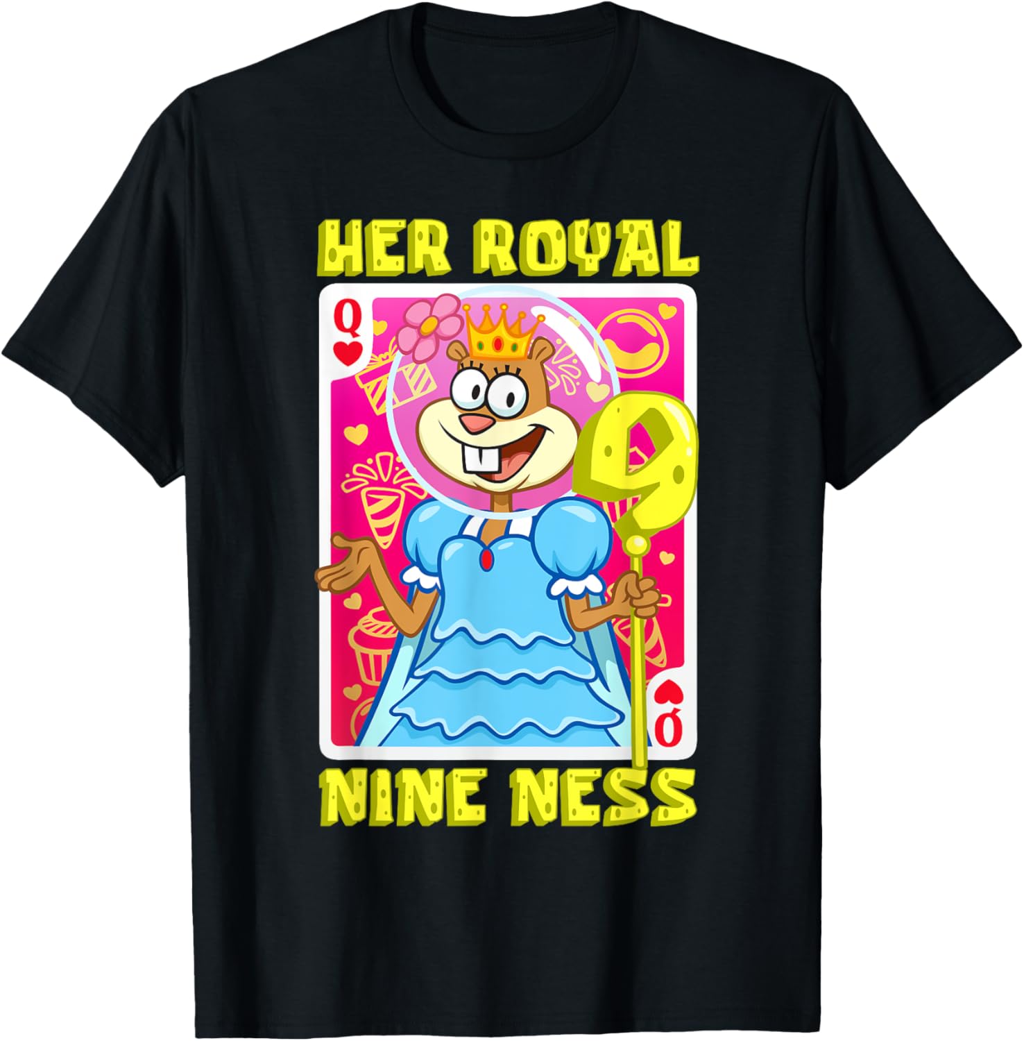 SpongeBob Her Royal Nine-ness Girl 9th Birthday T-Shirt for Kids - 7