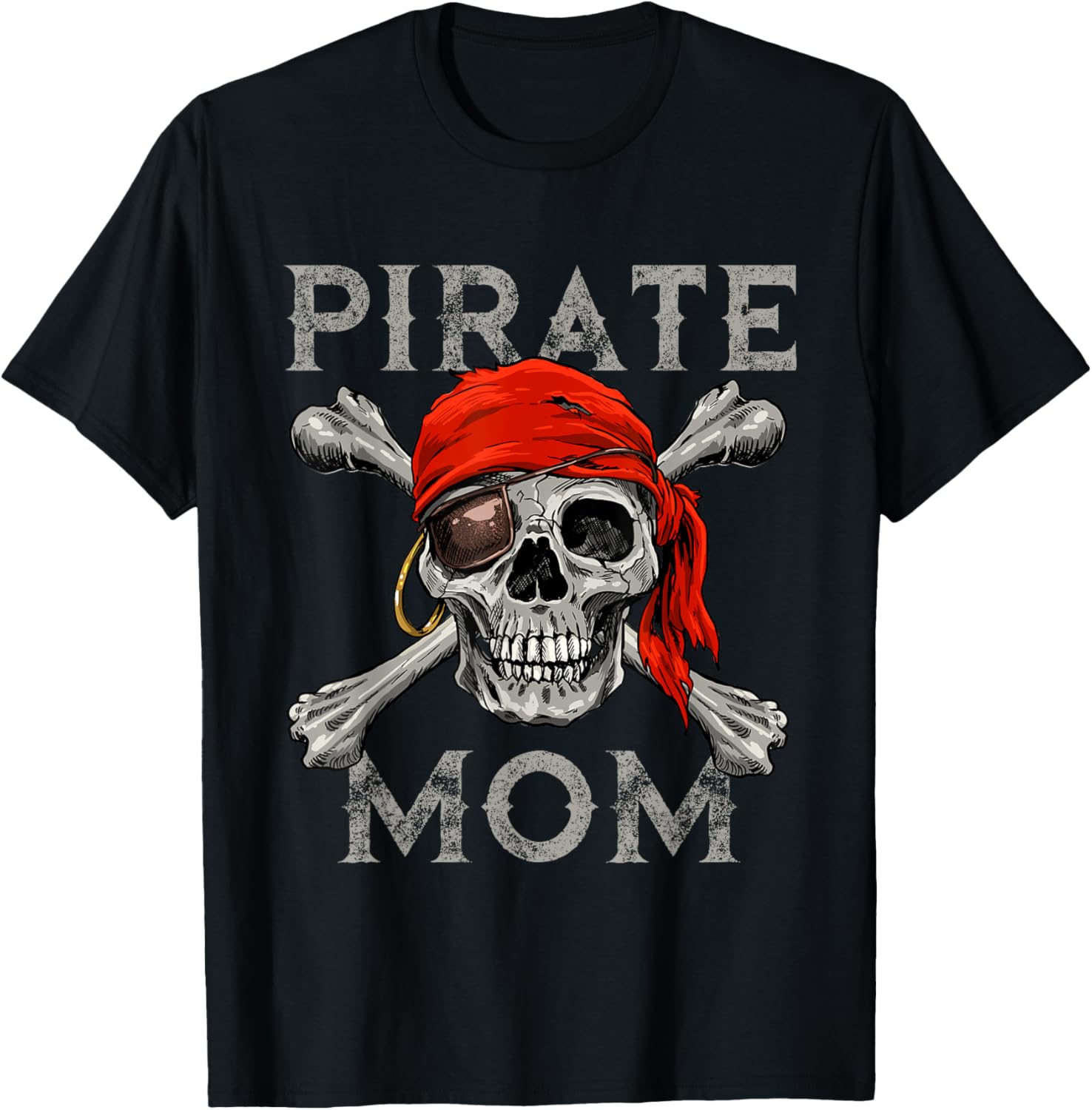 Jolly Roger Skull Mom T-Shirt Perfect for Halloween Pirate Lovers - 1