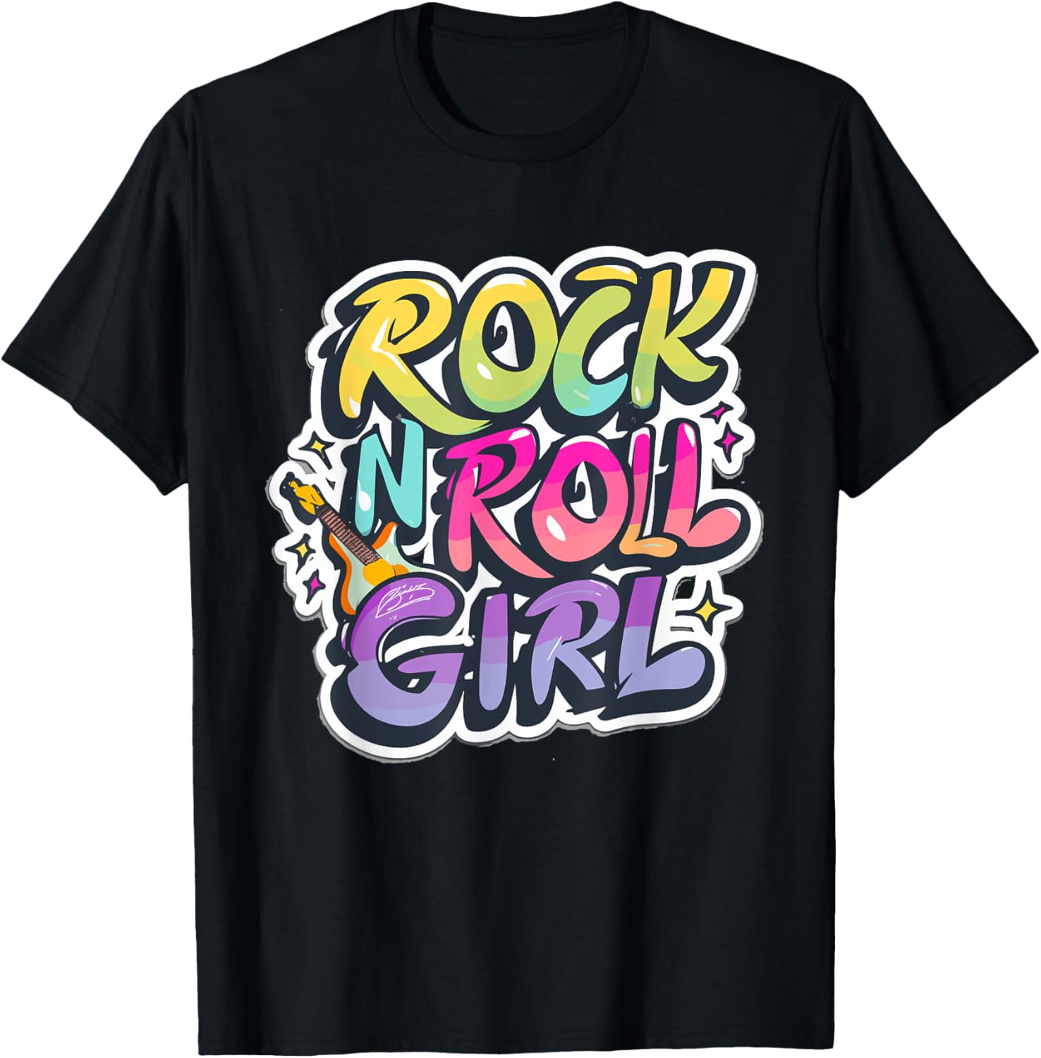 Cool Rock N Roll Band Shirt for Kids - Fun Costume T-Shirt for Girls - 1