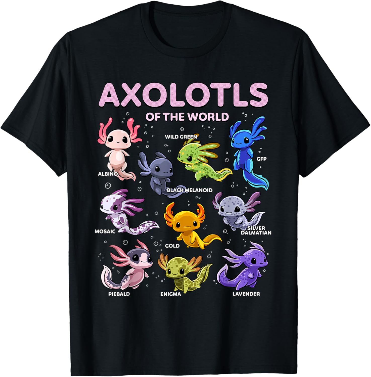 Kawaii Axolotl T-Shirt for Animal Lovers | Cute Axolotls of the World - 5