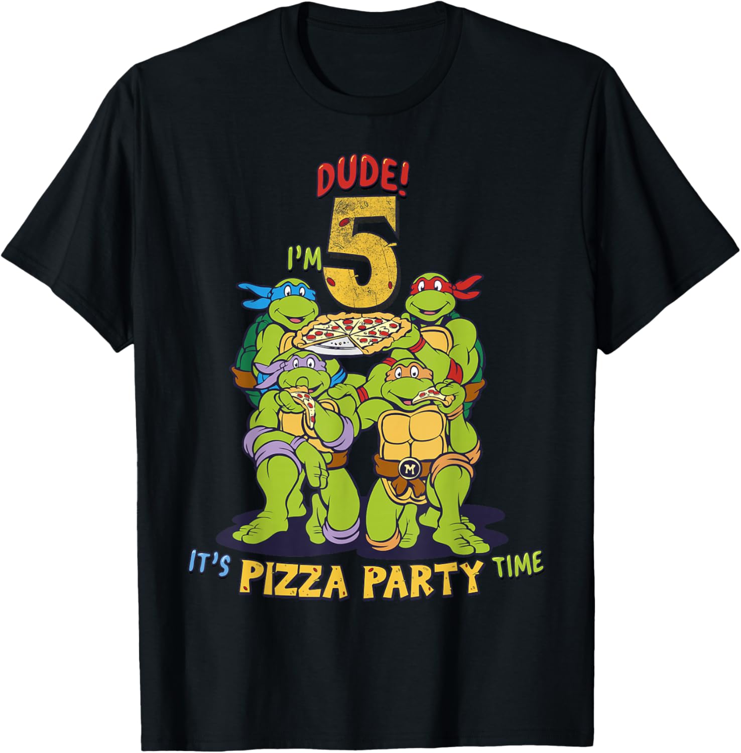 Teenage Mutant Ninja Turtles Pizza Party T-Shirt for Boys Age 5 - 6