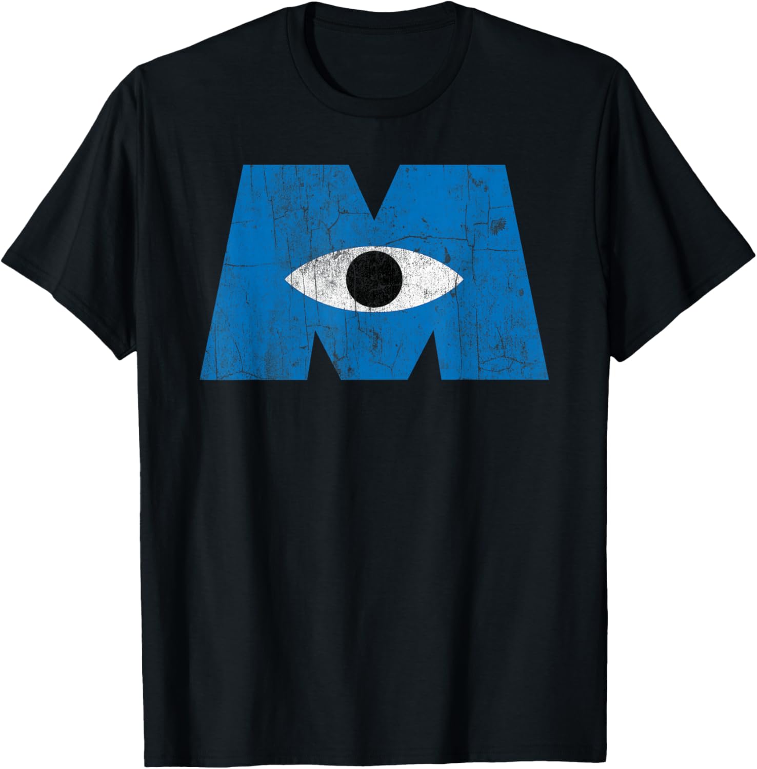 Disney Pixar Monsters Inc Distressed Blue Cyclops Logo T-Shirt - 1