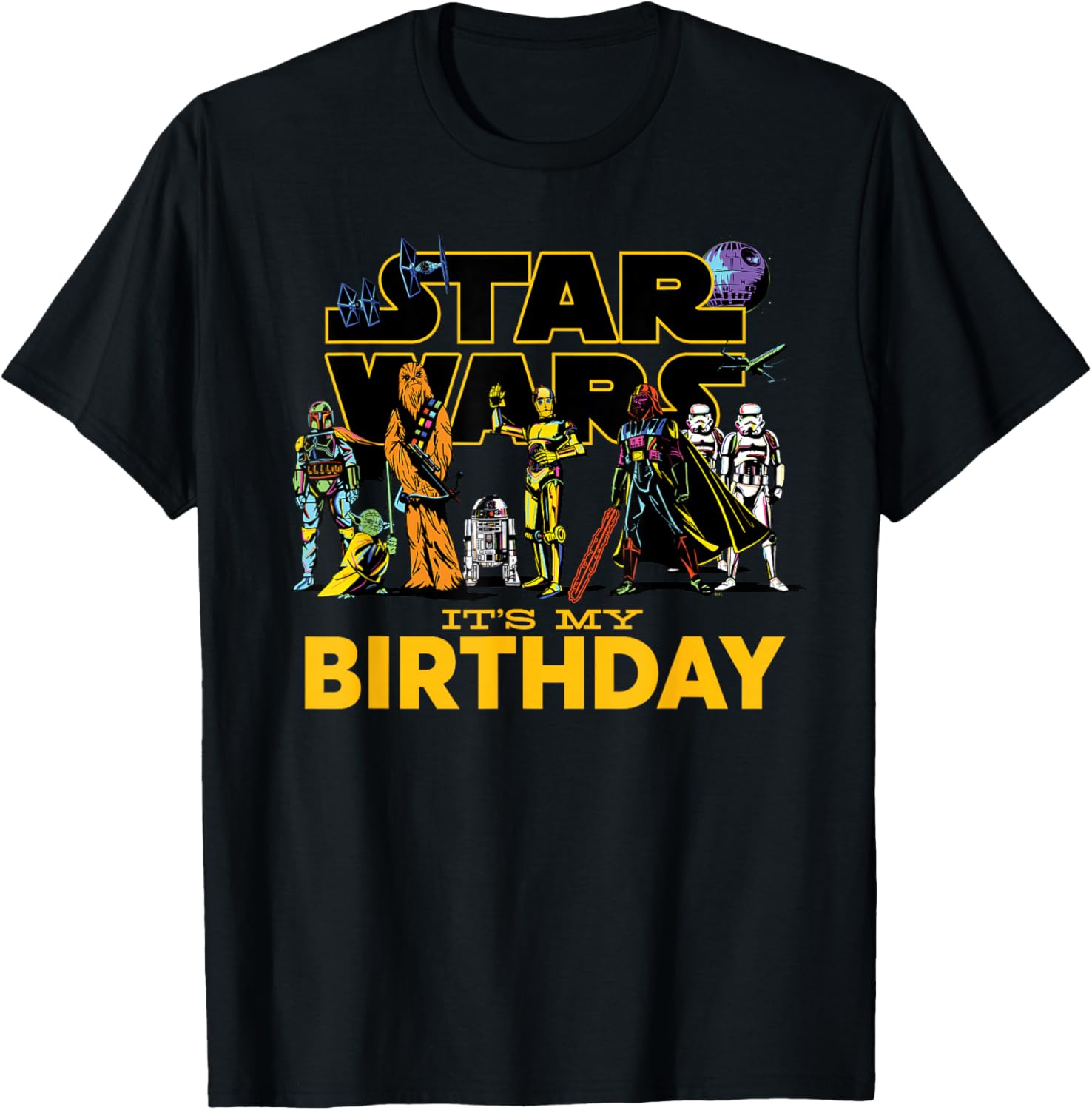 Star Wars Birthday T-Shirt for Kids Featuring Classic Characters Design - 21