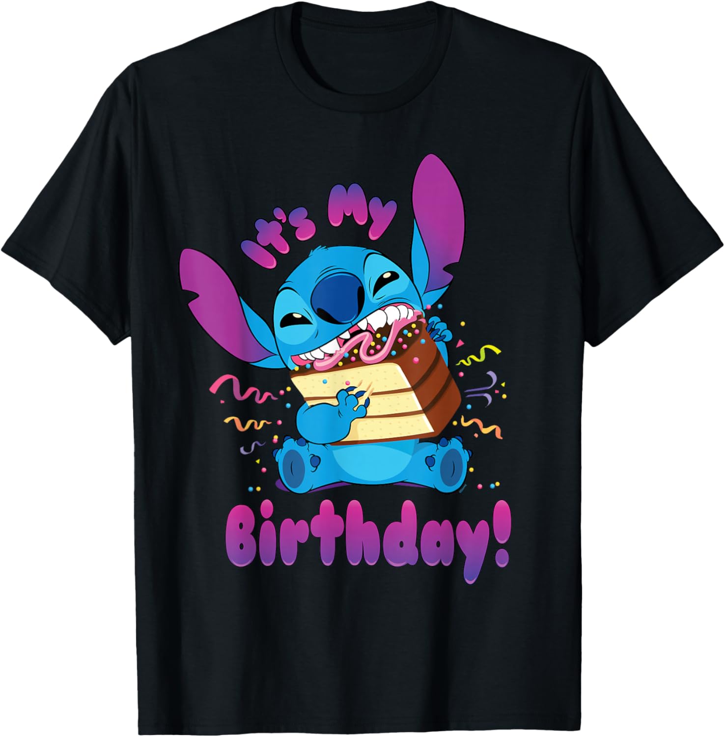 Disney Stitch Birthday Party Crasher Cake T-Shirt for Fun Celebrations - 1