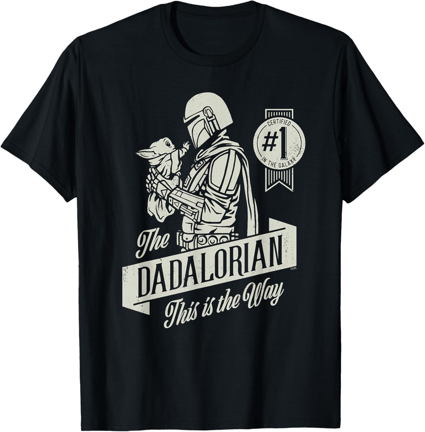Star Wars Mandalorian Grogu Dadalorian Father's Day T-Shirt for Dads - 1