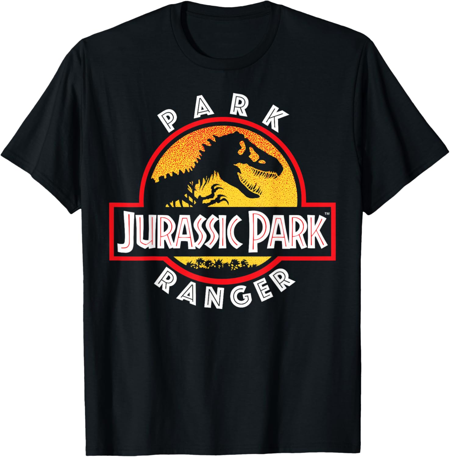 Jurassic Park Men's Black Dinosaur Graphic T-Shirt - Classic Fit Crew Neck - 7