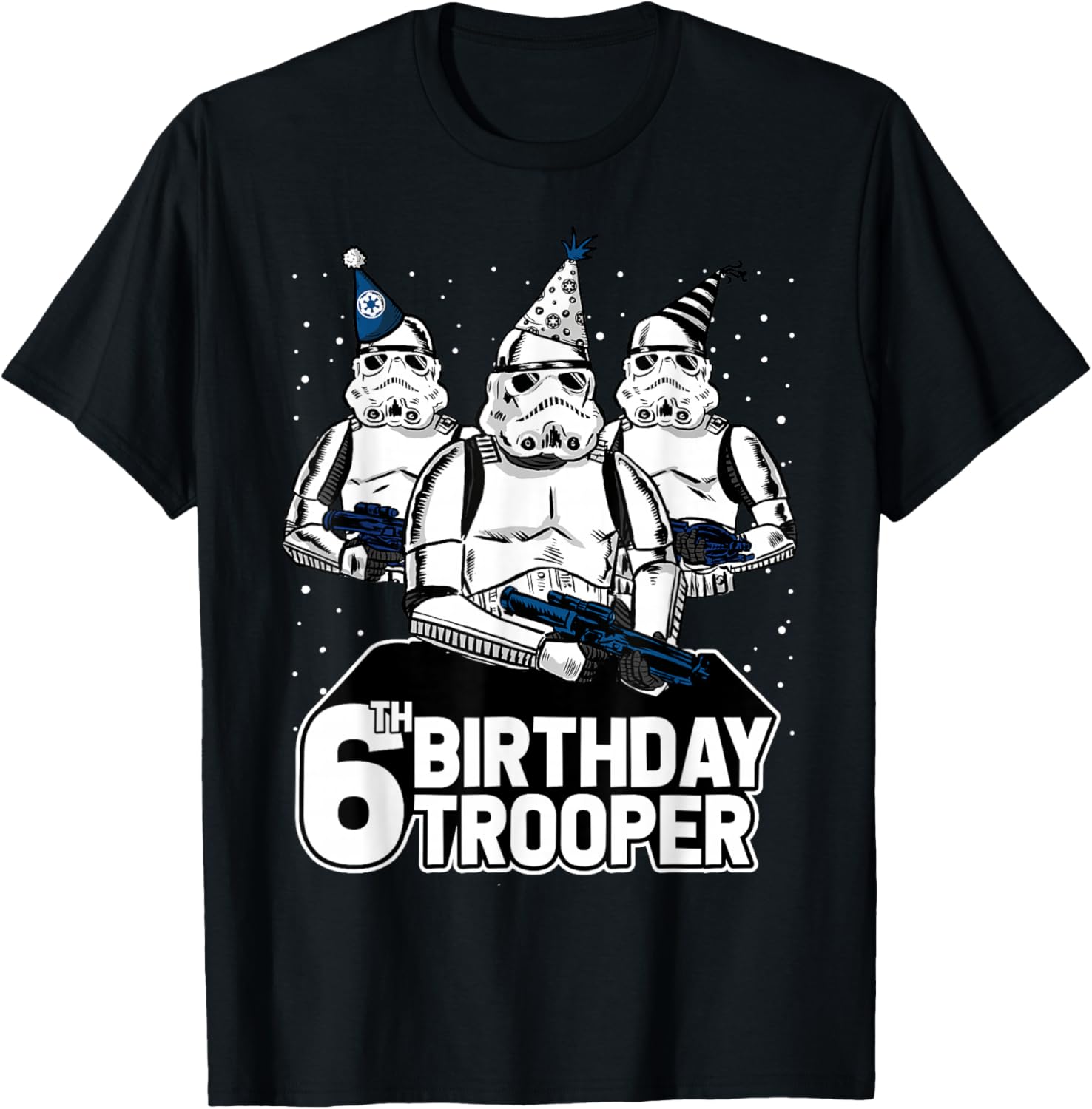 Star Wars Stormtrooper Party Hats T-Shirt for 6th Birthday Celebration - 3