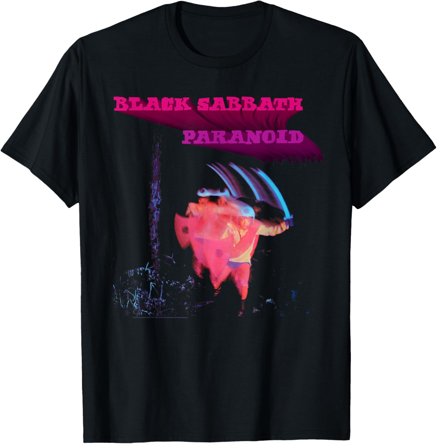 Black Sabbath Paranoid Motion Trails T-Shirt for Fans of Classic Rock - 1