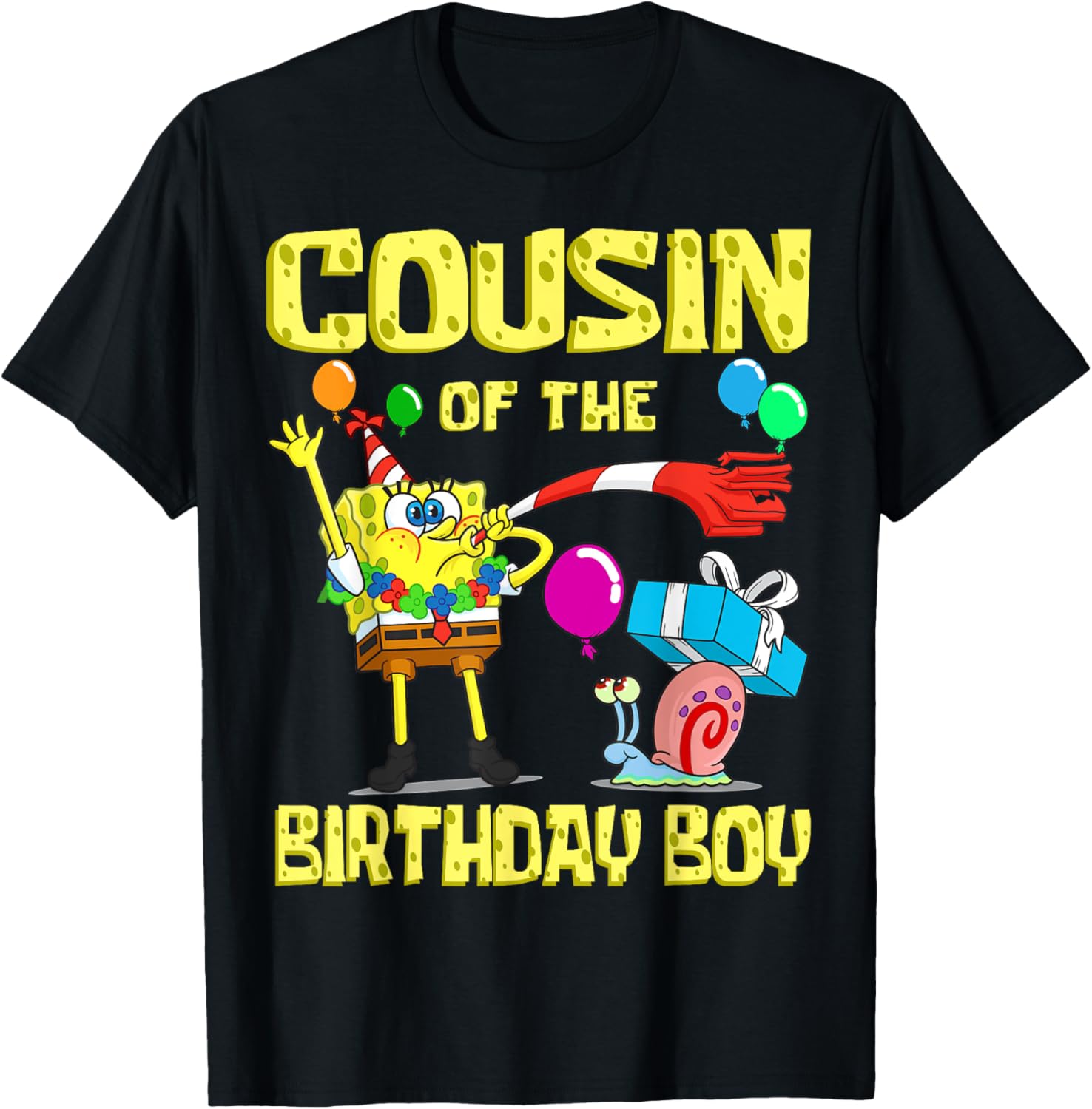 Mademark SpongeBob Cousin of the Birthday Boy Party T-Shirt for Kids - 10