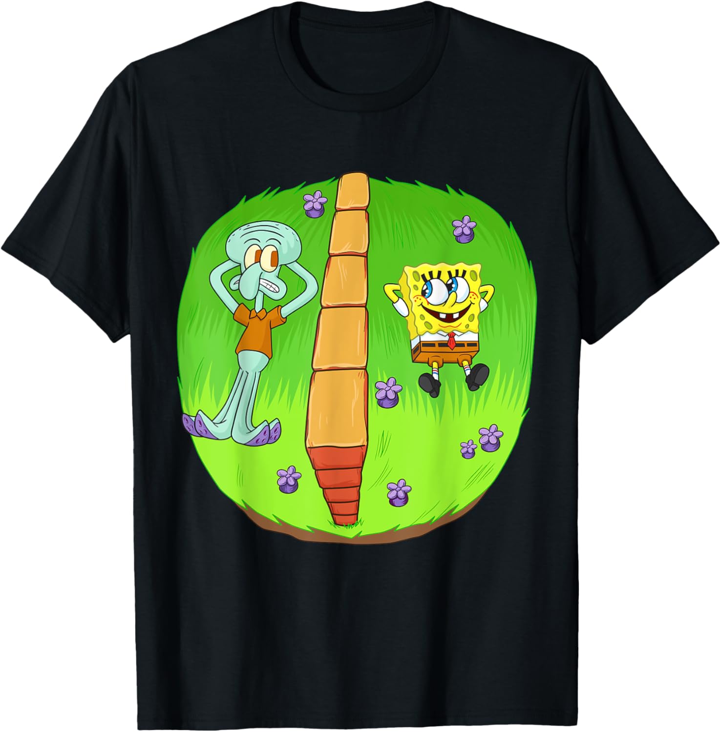Mademark SpongeBob Squidward Wall In Between T-Shirt for Fun Style - 2