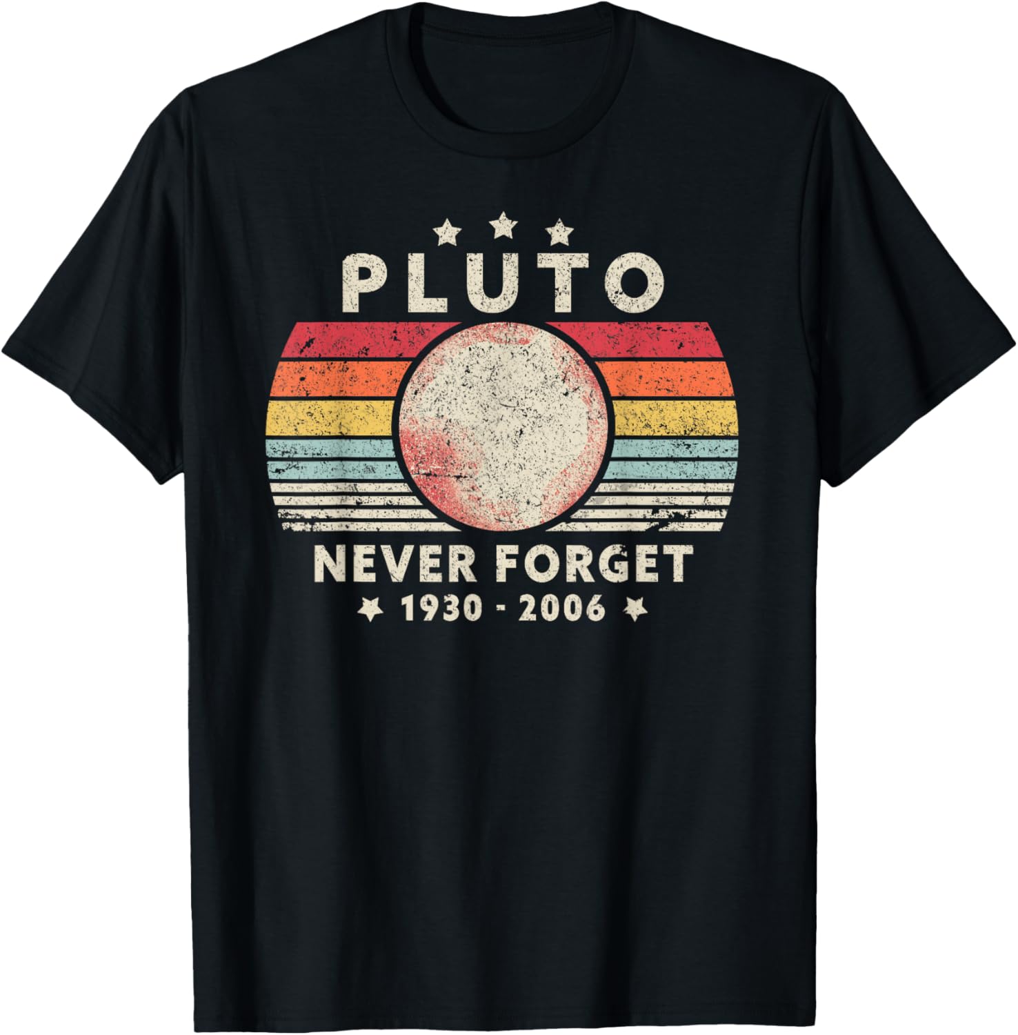 Never Forget Pluto Retro Space Science T-Shirt for Fun Loving Nerds - 5