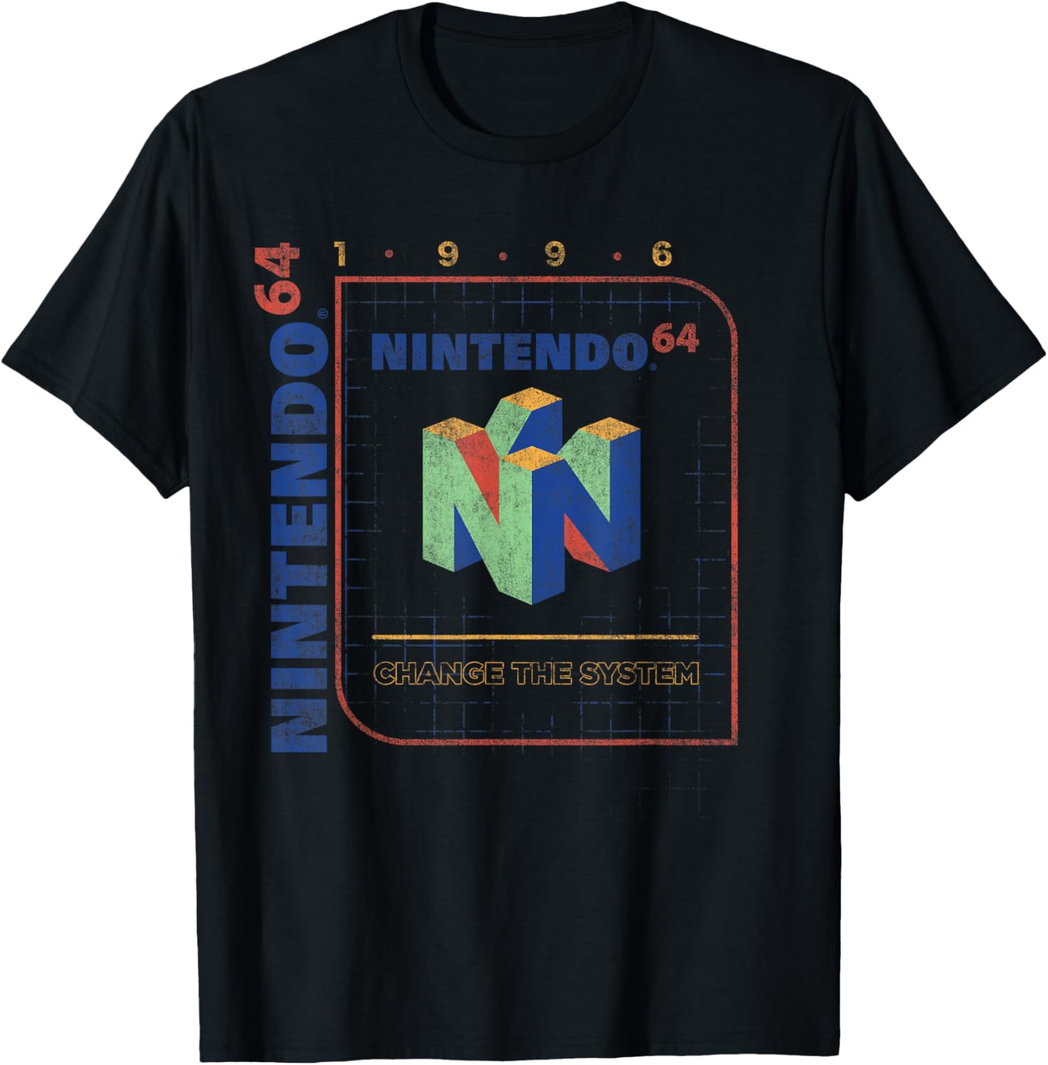 Nintendo 64 Vintage Retro Cube Logo T-Shirt for Gamers and Collectors - 1