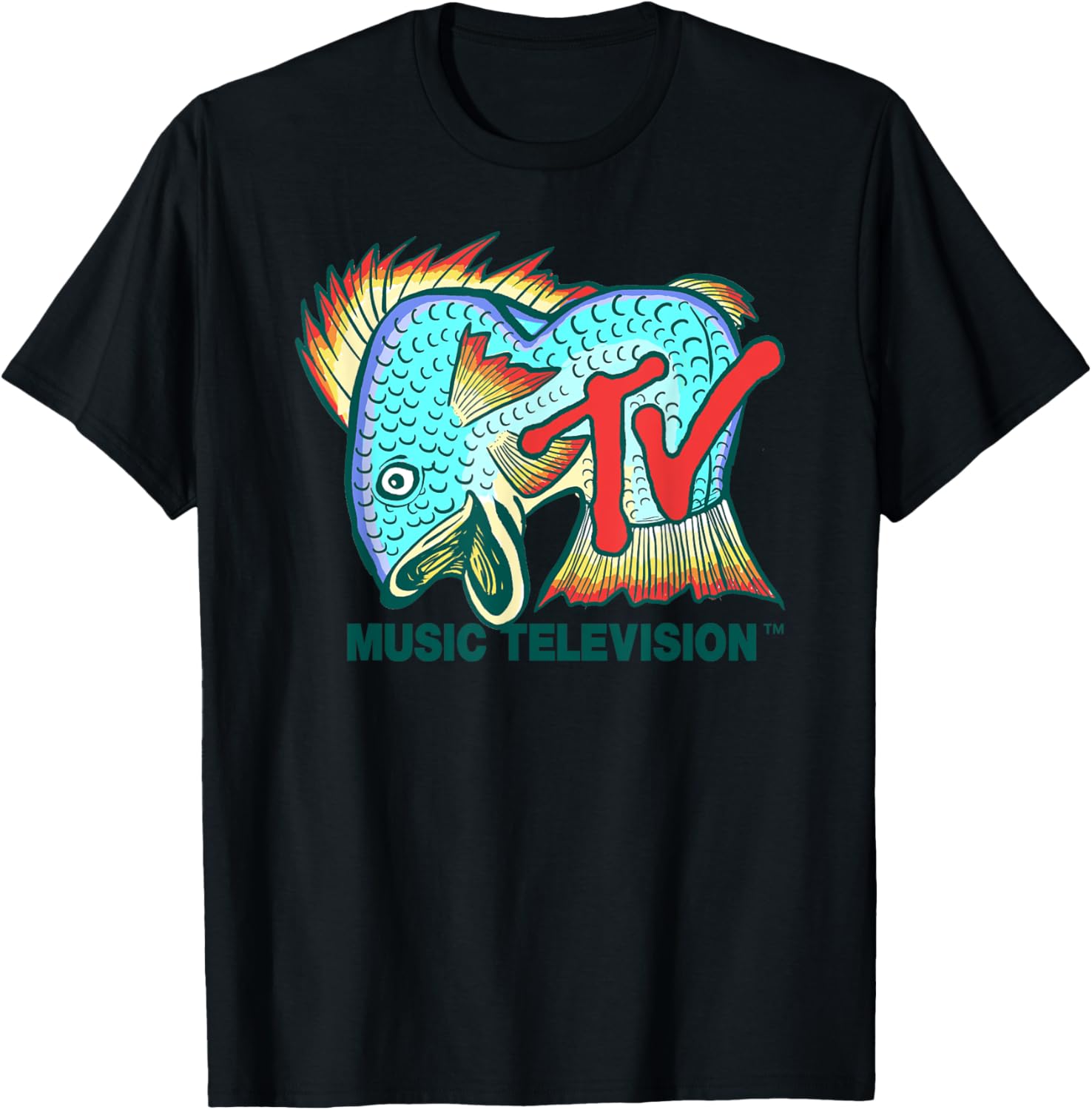 Mademark x MTV Colorful Punk Fish T-Shirt for Ocean Lovers - 5