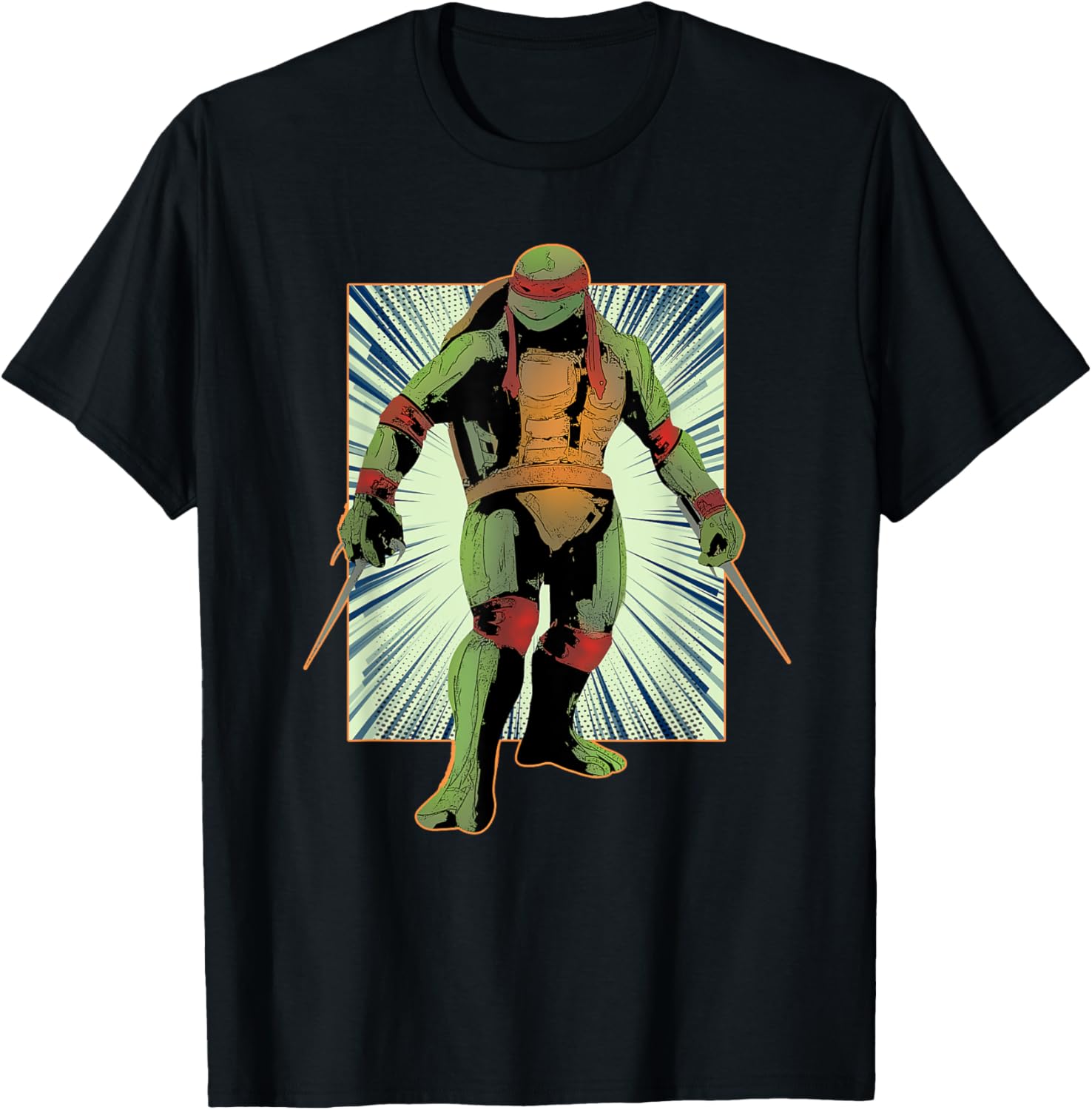 Mademark Teenage Mutant Ninja Turtles Raphael Retro Style Burst T-Shirt - 5