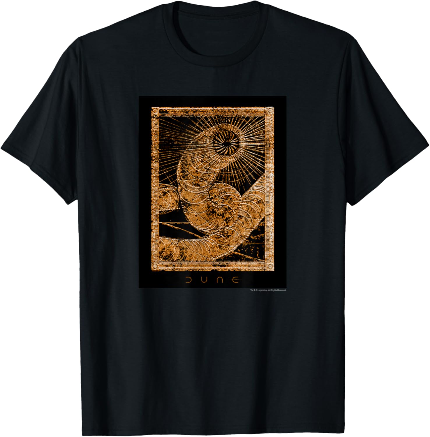 Dune Golden Sandworm T-Shirt for Fans of Sci-Fi and Adventure - 2