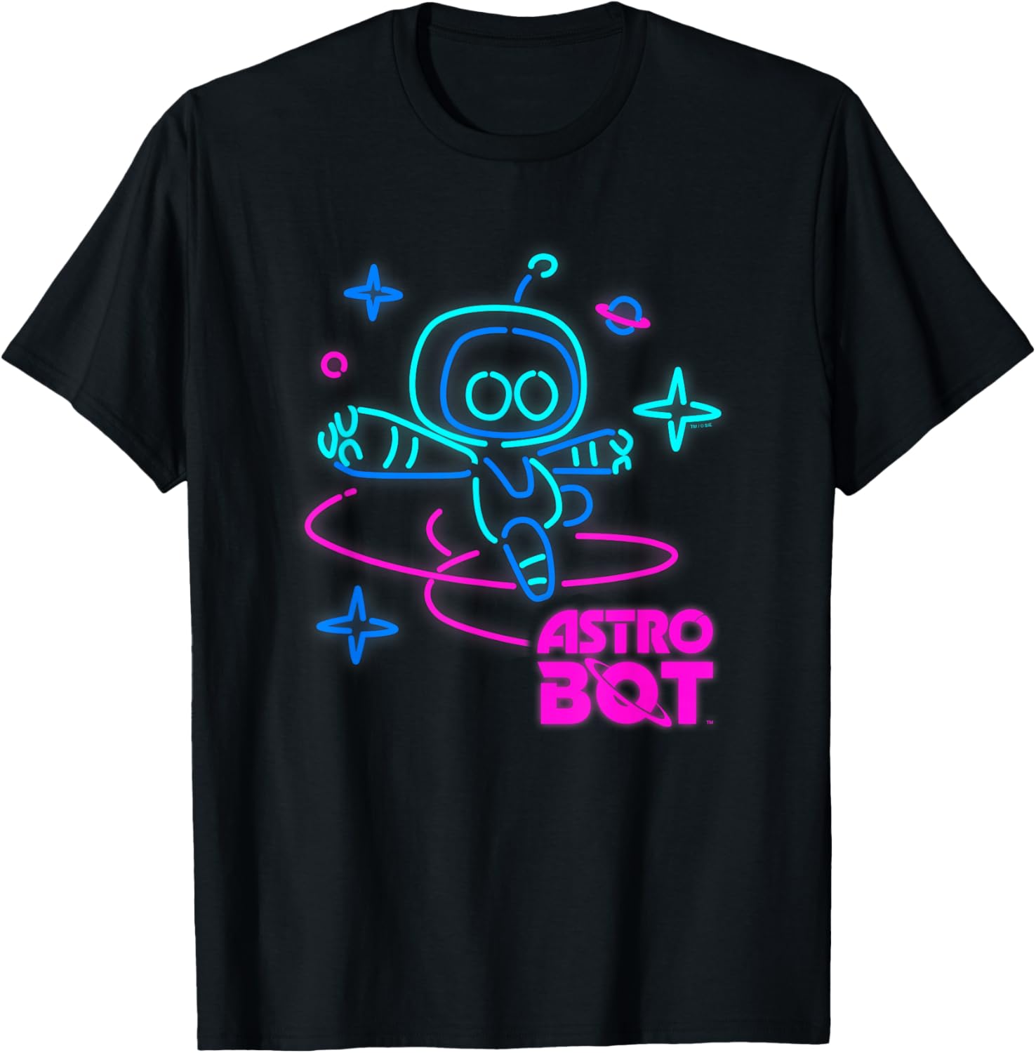 Astro Bot Rescue Mission Neon Lights T-Shirt for PlayStation Fans - 1