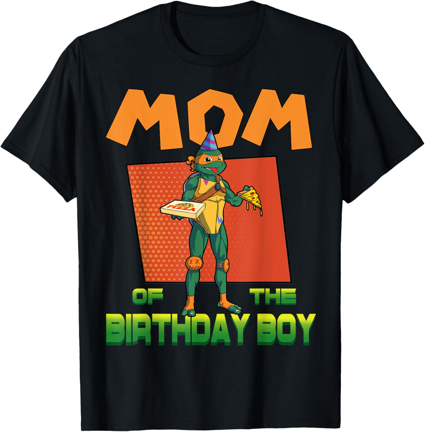 Mademark Teenage Mutant Ninja Turtles Mikey Birthday Pizza Party T-Shirt - 10