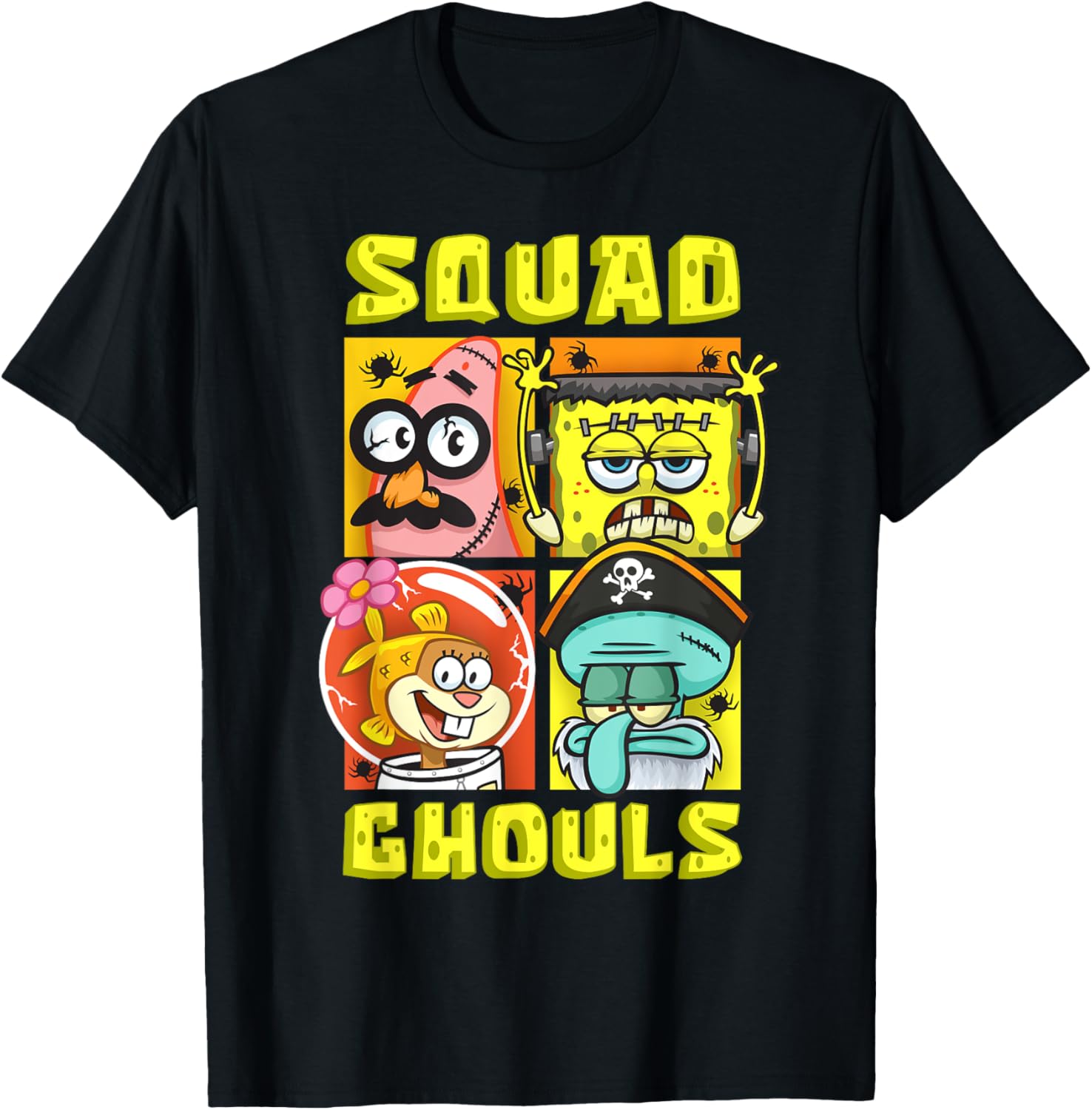 Mademark SpongeBob Halloween Squad T-Shirt with Patrick, Squidward & Sandy - 14