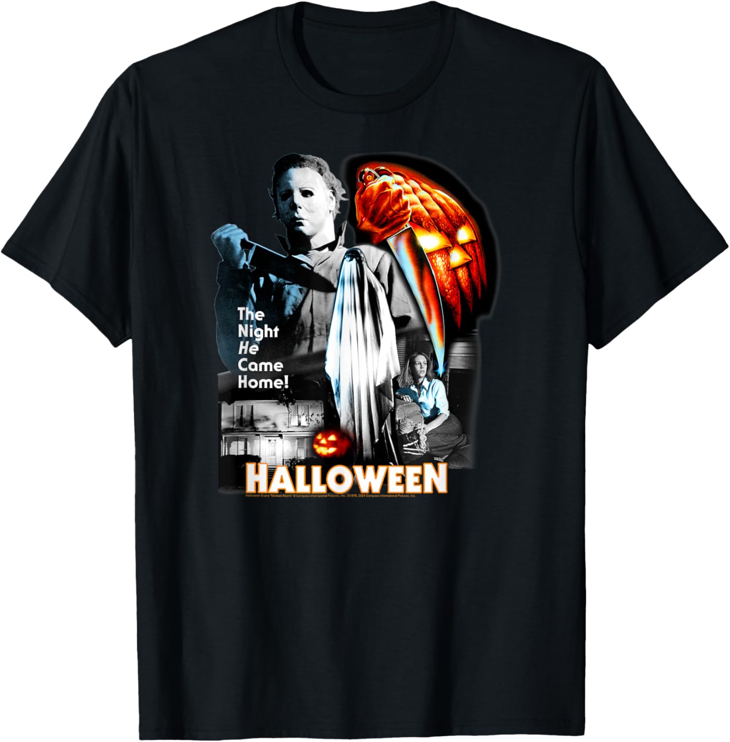 Halloween Poster Collage T-Shirt for Festive Style and Fun Celebrations - 1