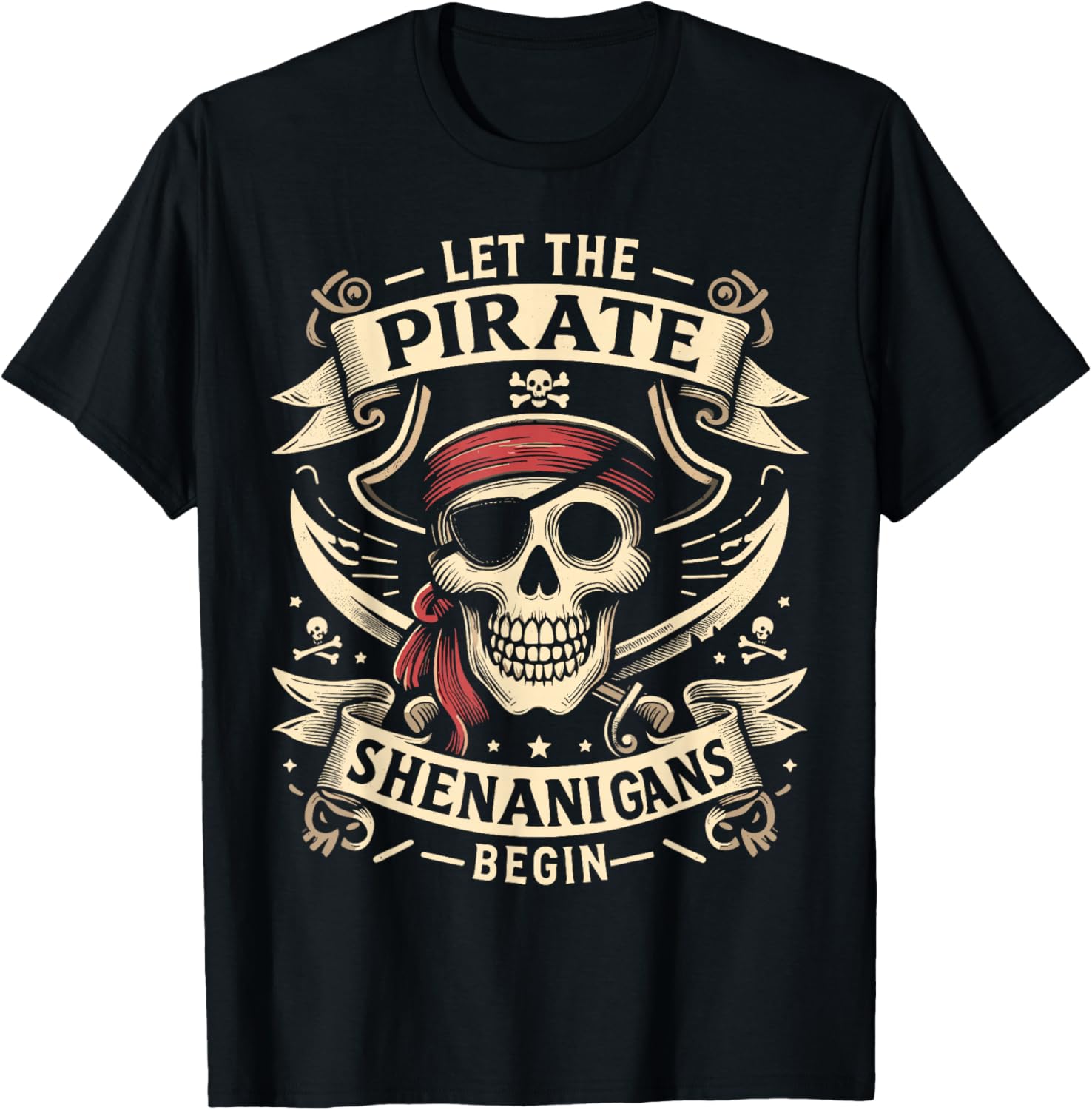 Halloween Skull Pirate Shenanigans T-Shirt for Fun Celebrations - 1