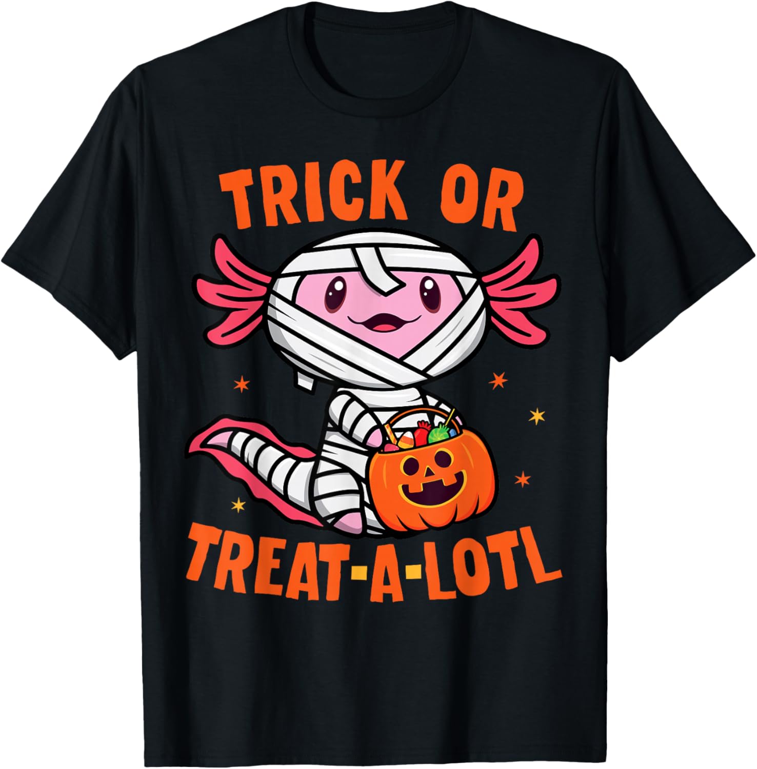 Trick or Treat Axolotl Halloween Costume T-Shirt for Toddlers and Kids - 18