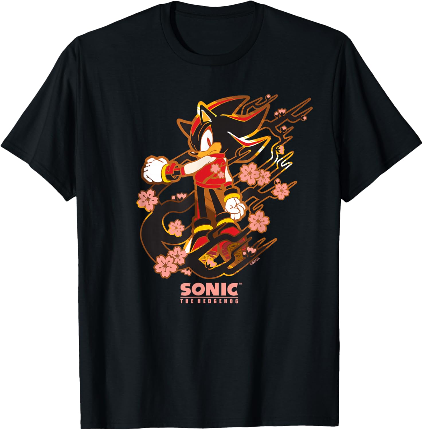 Sonic the Hedgehog Shadow T-Shirt with Cherry Blossoms Design - 11