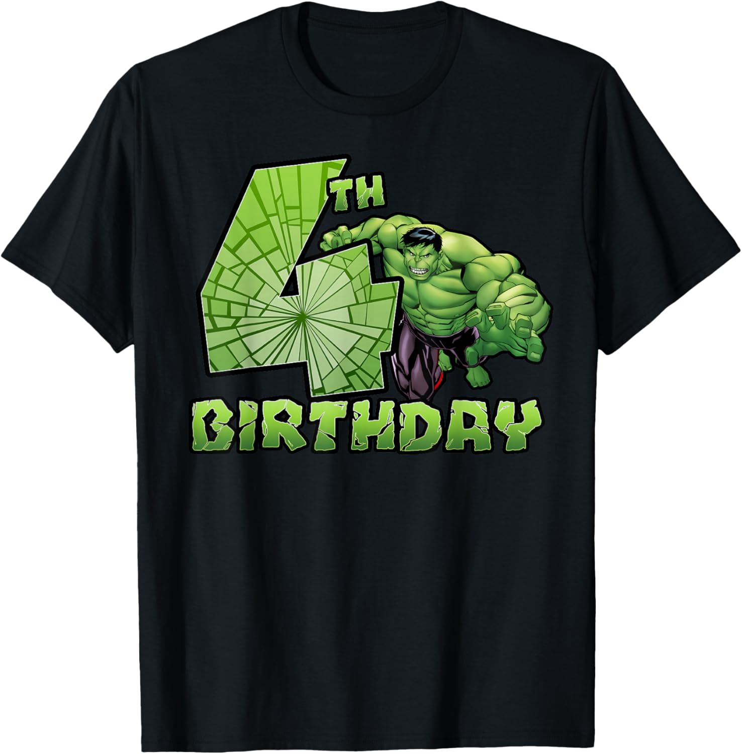 Marvel Avengers Hulk Smash 4th Birthday T-Shirt for Kids Fun Party Wear - 3