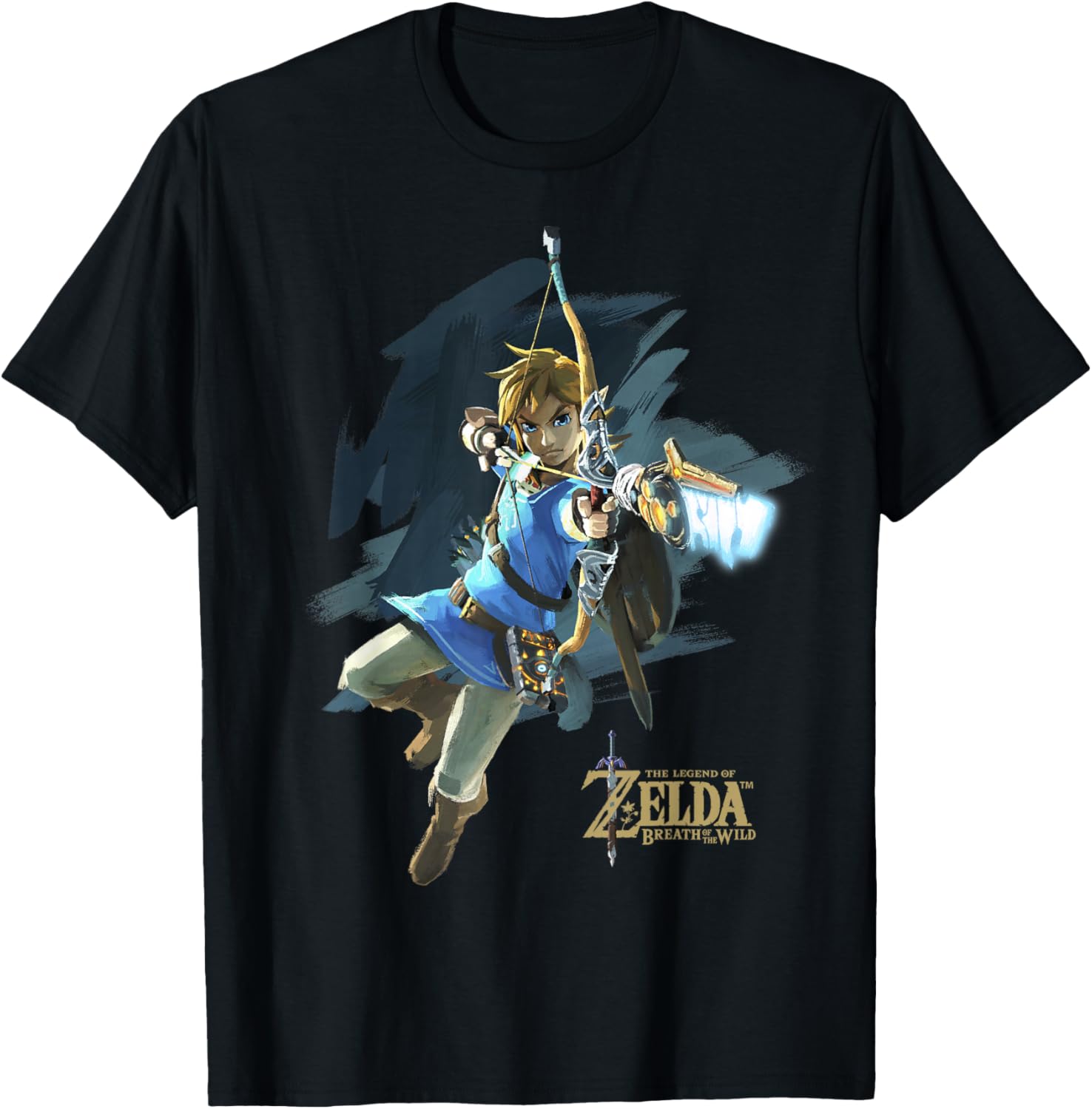 Legend Of Zelda Breath Of The Wild Link Archer Jump Shot T-Shirt - 5