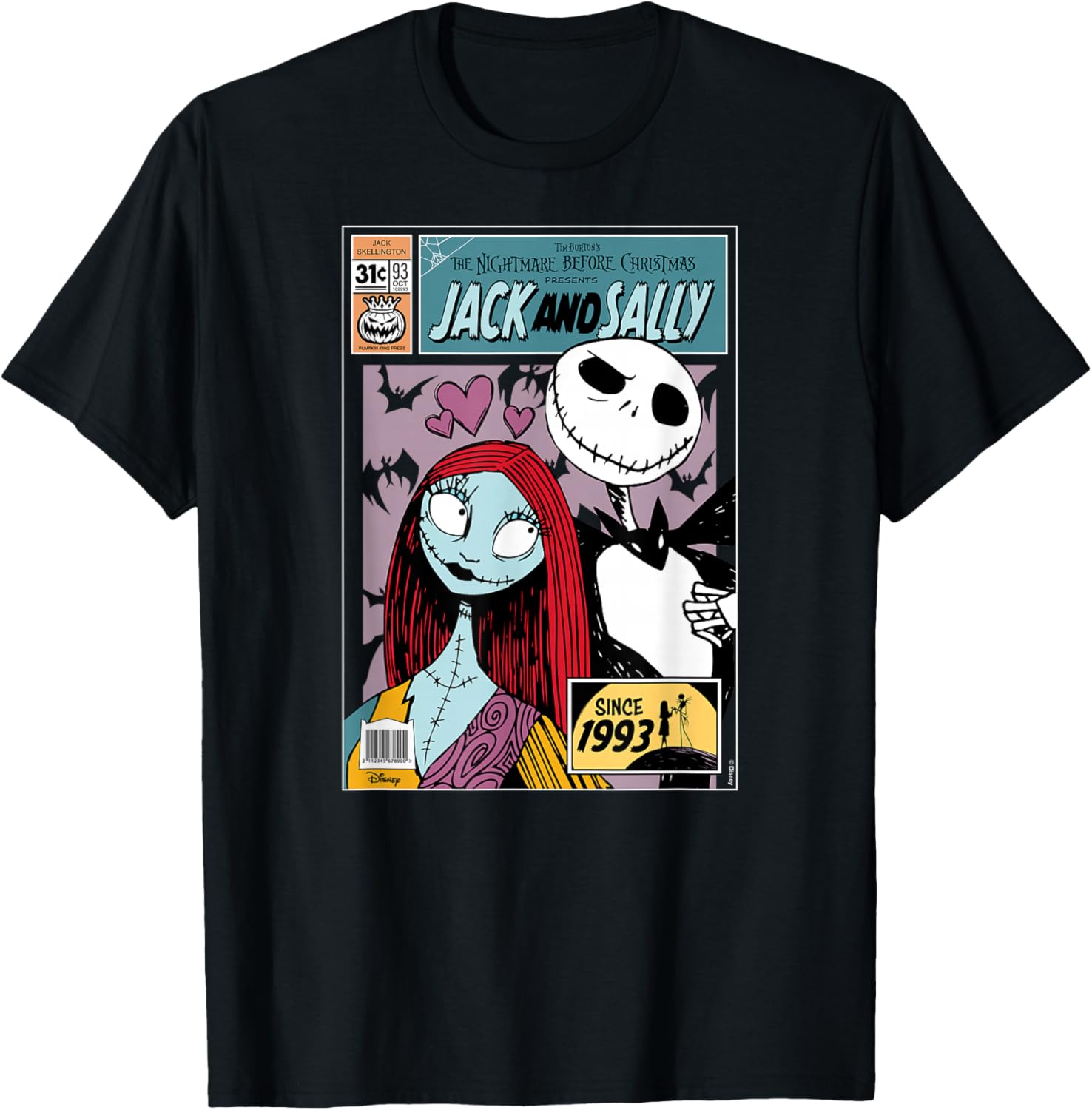 Jack and Sally Nightmare Before Christmas T-Shirt for Fans and Collectors - 2