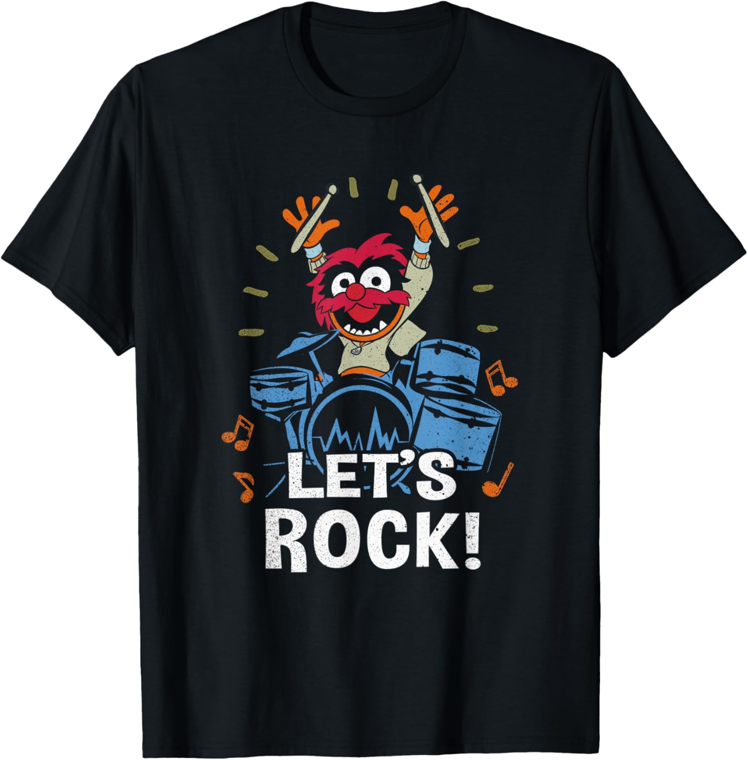 Disney Muppets Animal Let's Rock Distressed Logo T-Shirt for Fans - 6