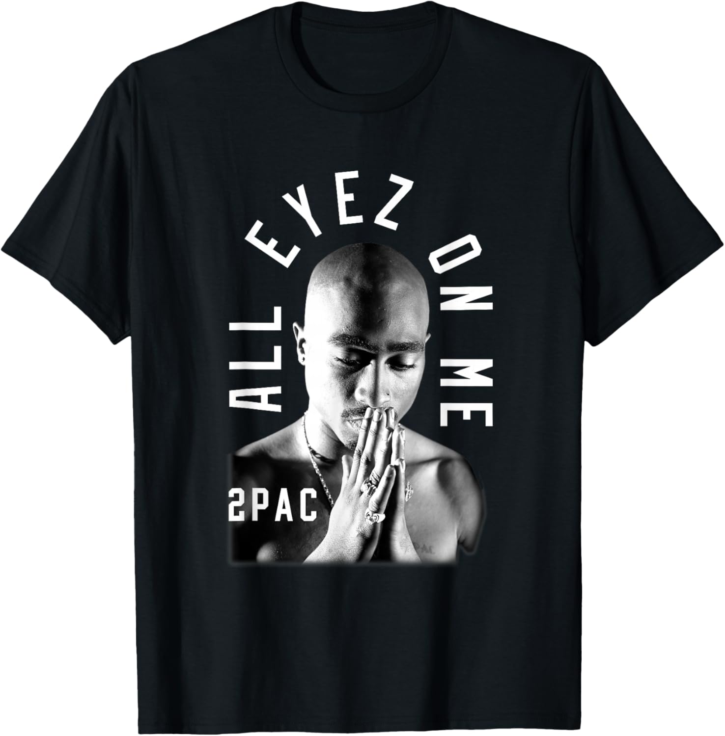 Tupac Shakur Classic Fit T-Shirt - Black Cotton Polyester Short Sleeve - 4