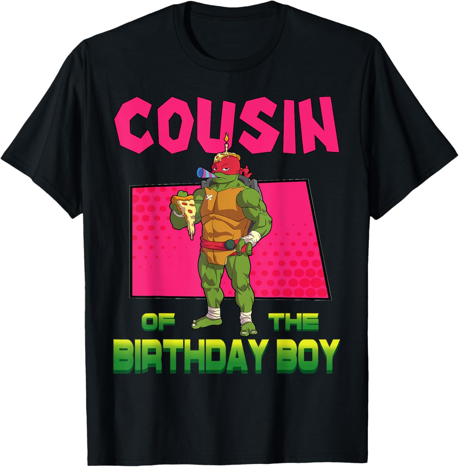 Mademark Teenage Mutant Ninja Turtles Raphael Birthday Pizza Party T-Shirt - 3