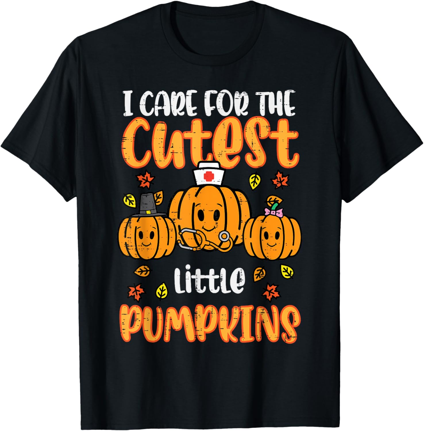 Festive Pumpkins Nurse Halloween Scrub Top for Fall and Thanksgiving Women - 10