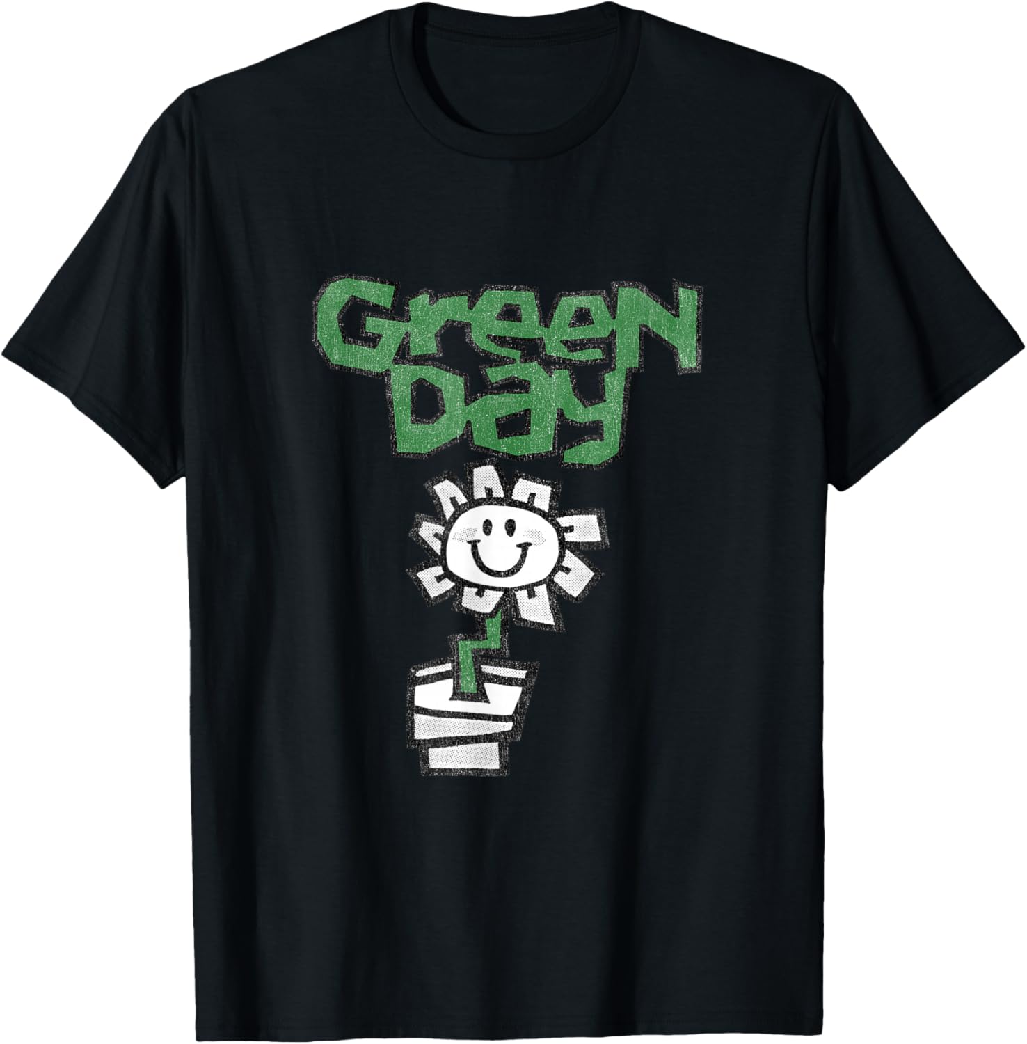 Green Day Flower Pot T-Shirt for Fans of Music and Nature Style - 3