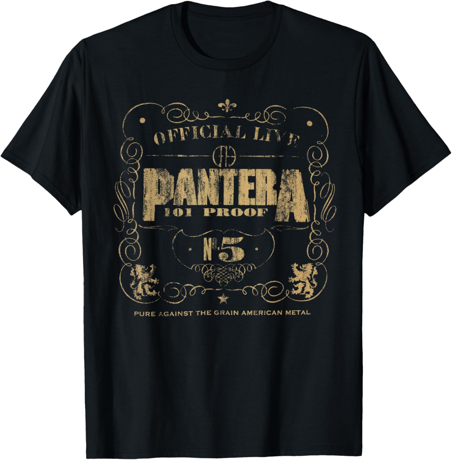 Pantera Official 101 Proof Black Unisex T-Shirt for Music Fans - 1