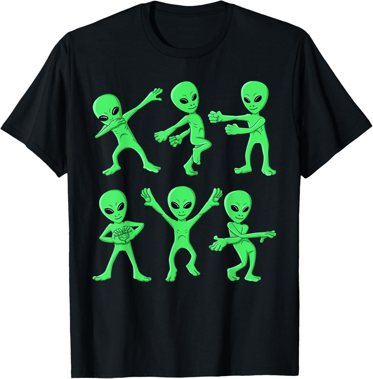 Dancing Aliens Halloween Dance Challenge T-Shirt for Kids and Teens - 1